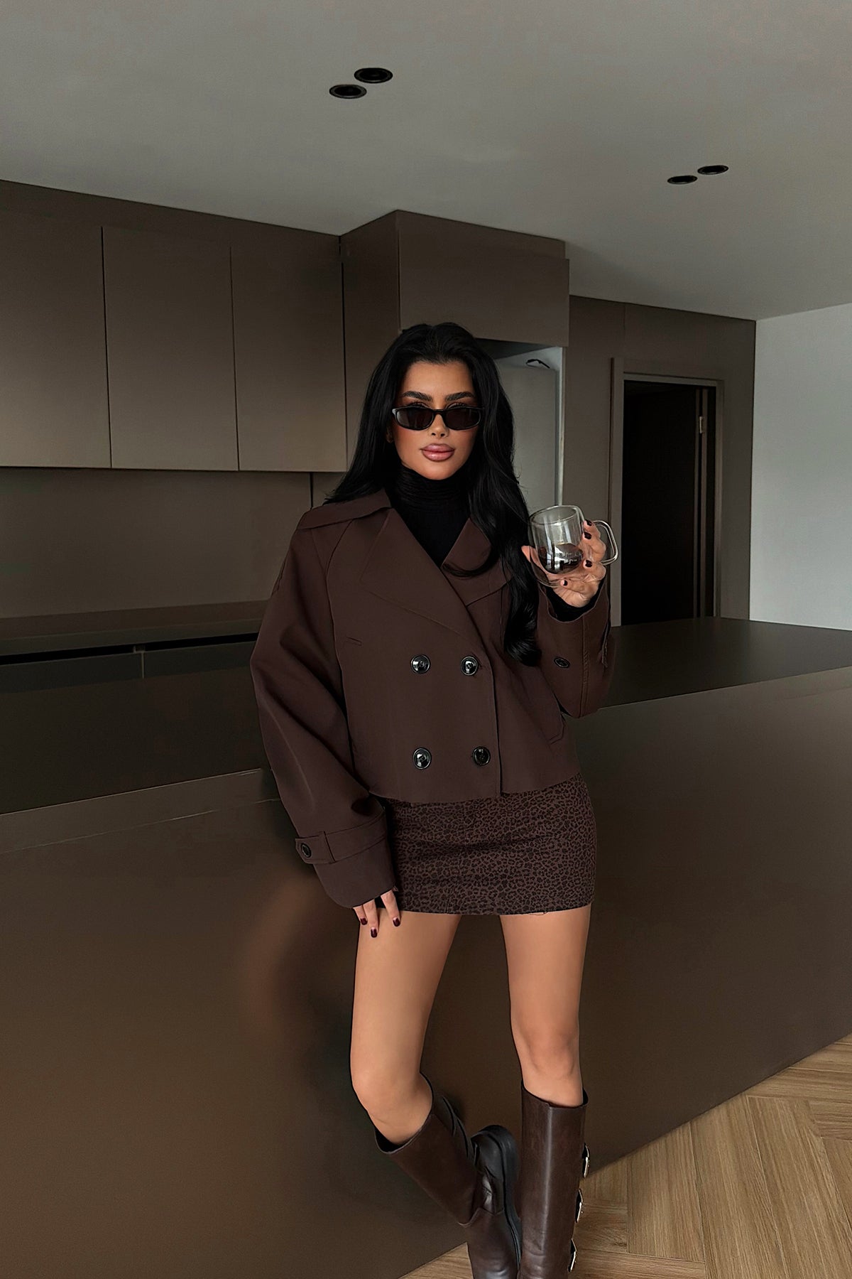 Dark Coffee Short Jacket