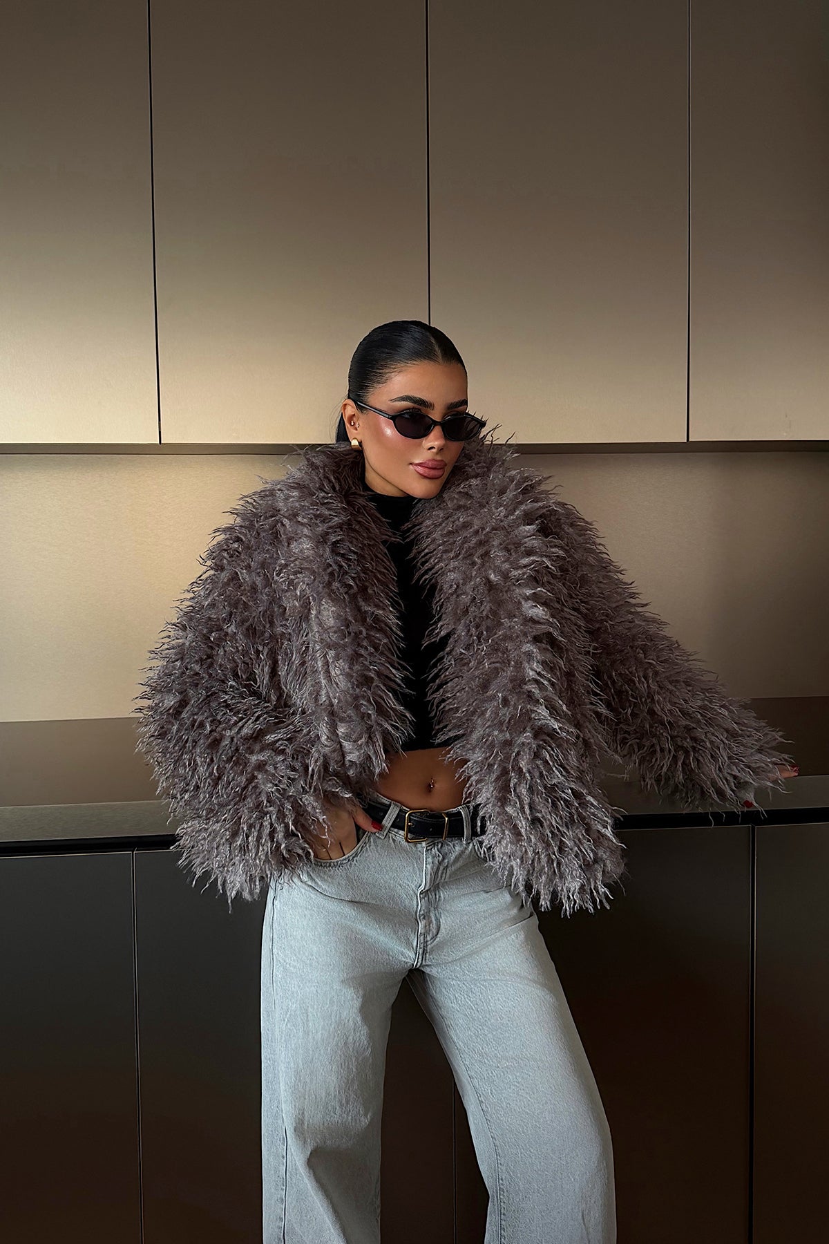 Smoked Plush Fur Jacket