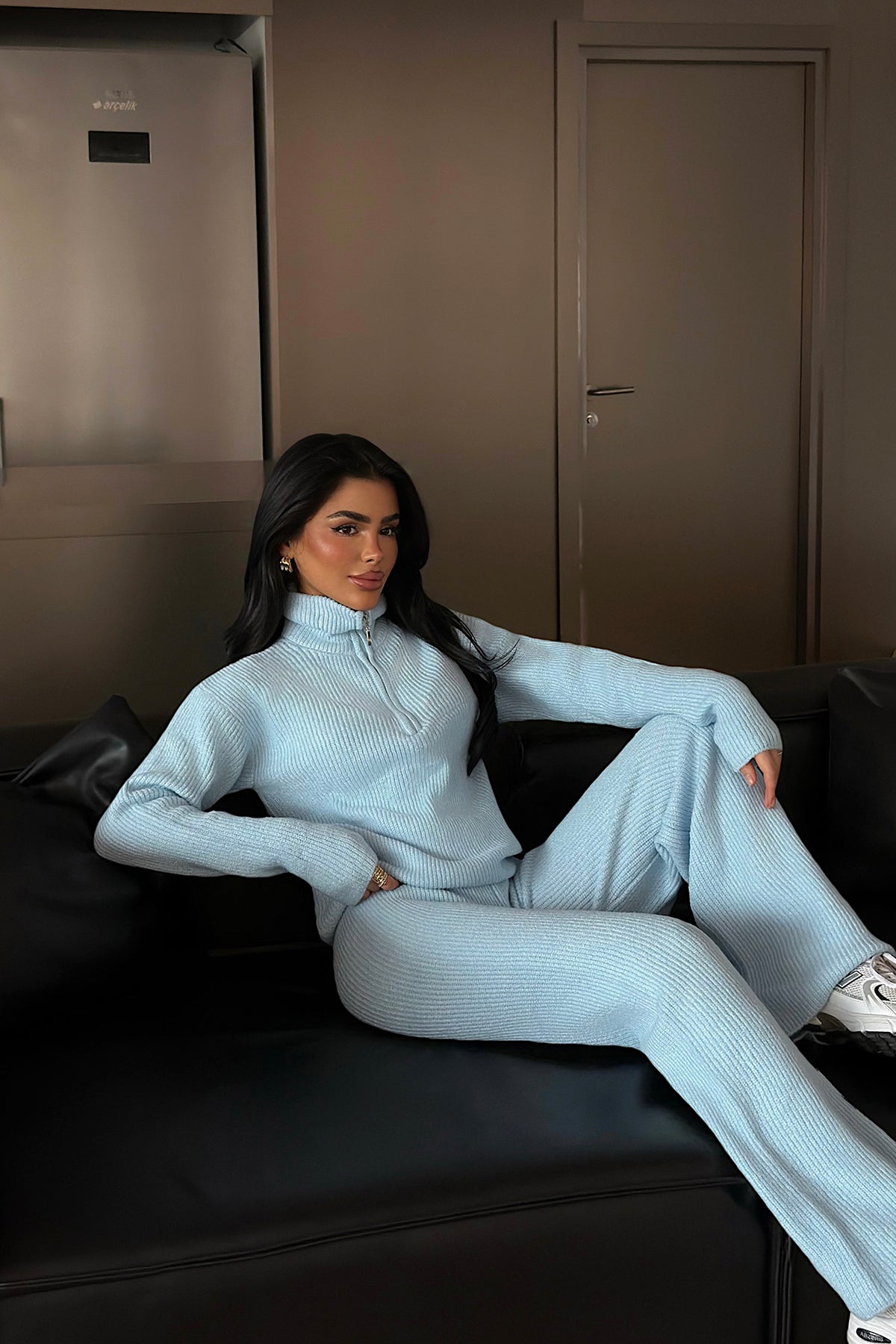 Baby Blue Zipper Detail Set