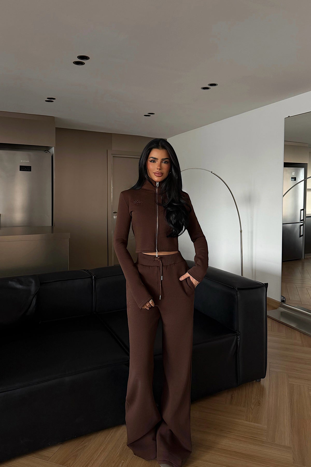 Brown Muse Print Tracksuit
