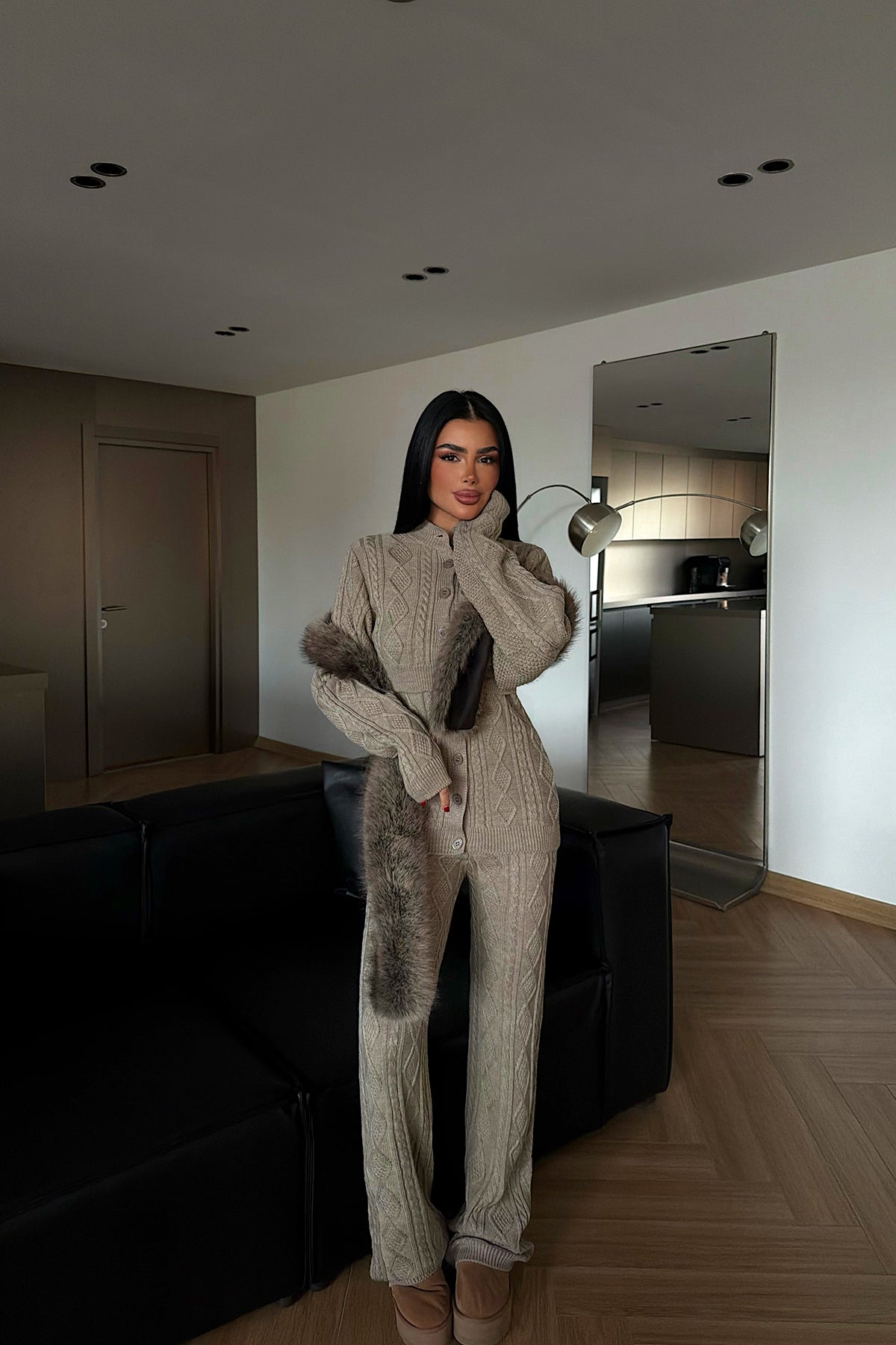 Beige Knit Set