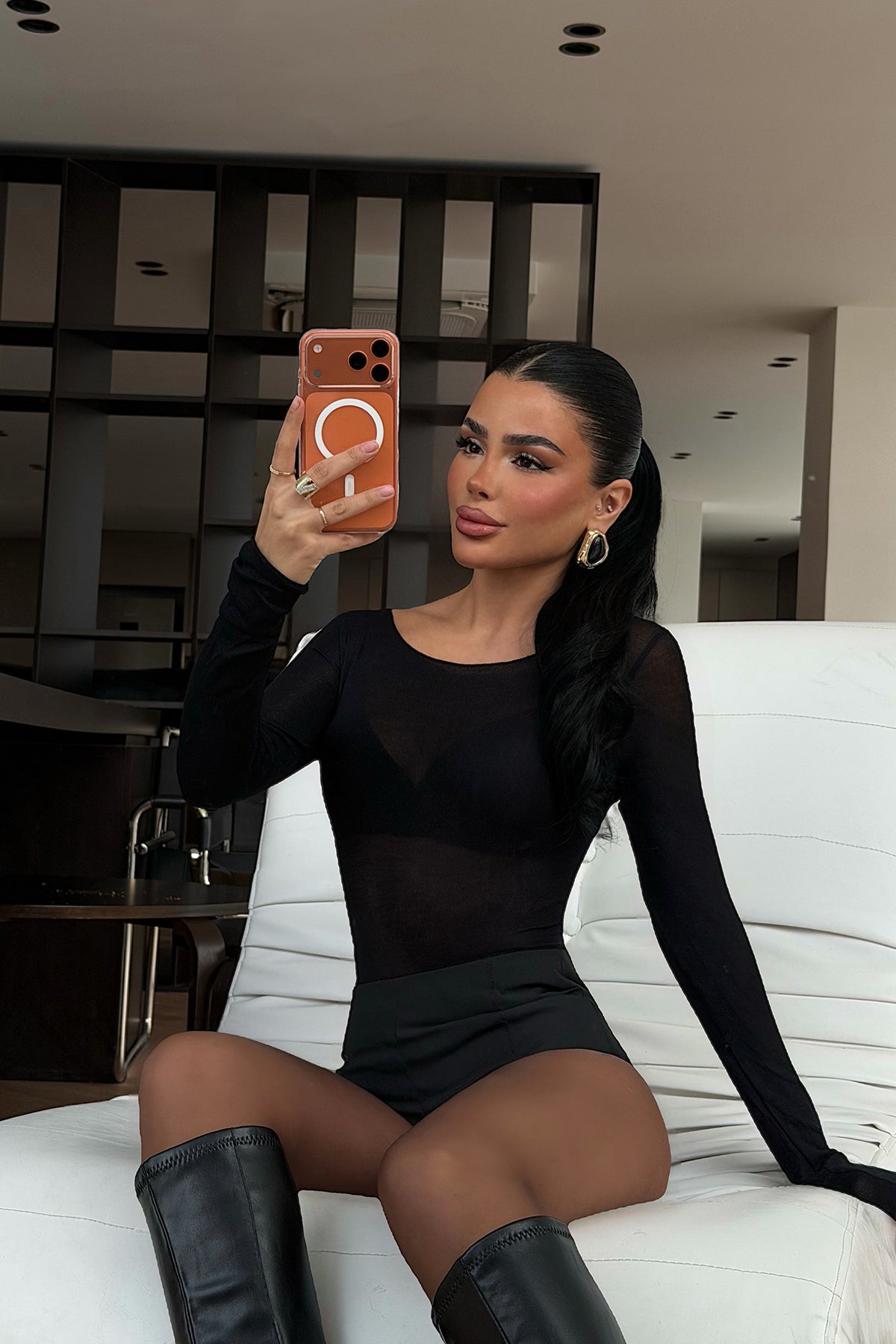 Black Transparent Blouse