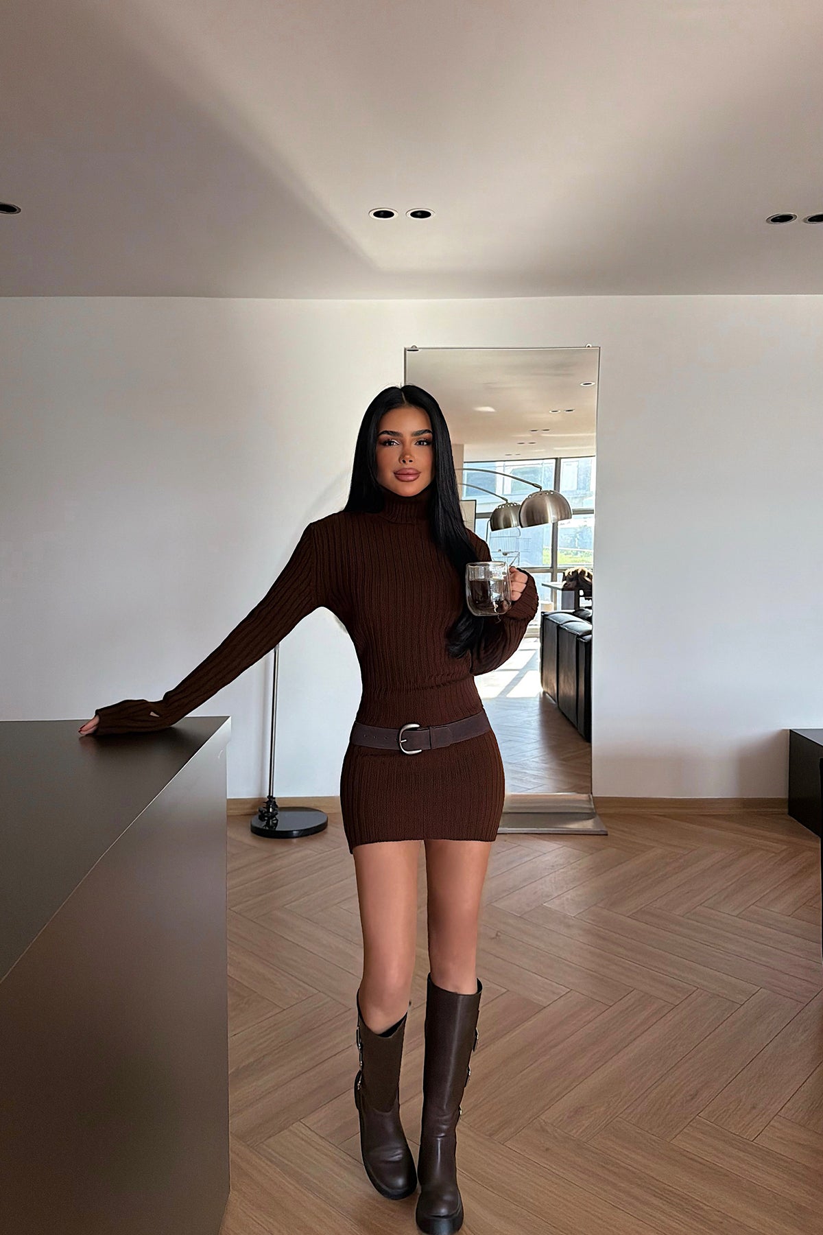 Acı Kahve Zurih Triko Elbise 4