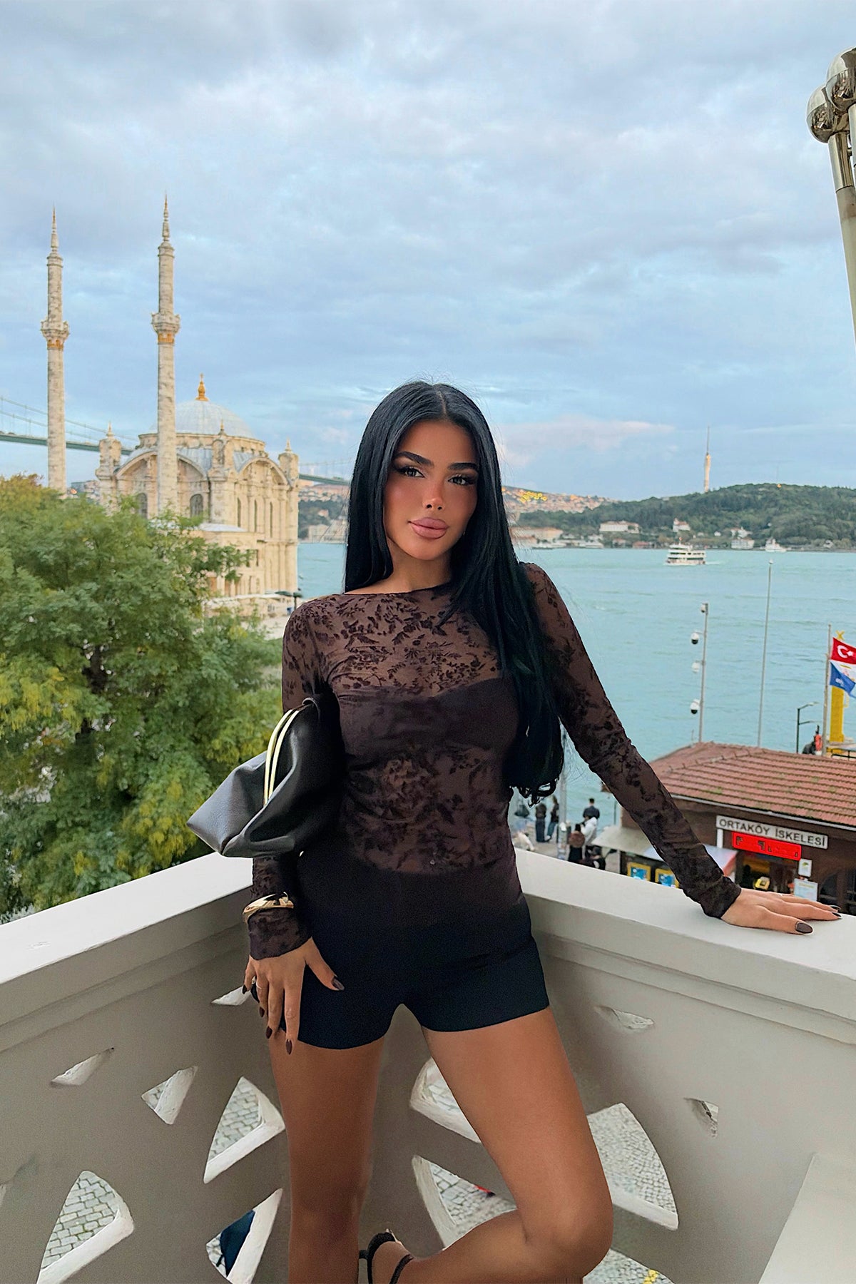 Acı Kahve Transparan Bluz 2