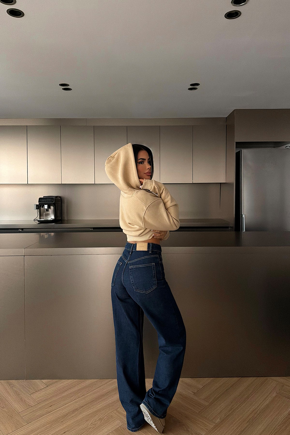 Bej Caiden Crop Hırka 16
