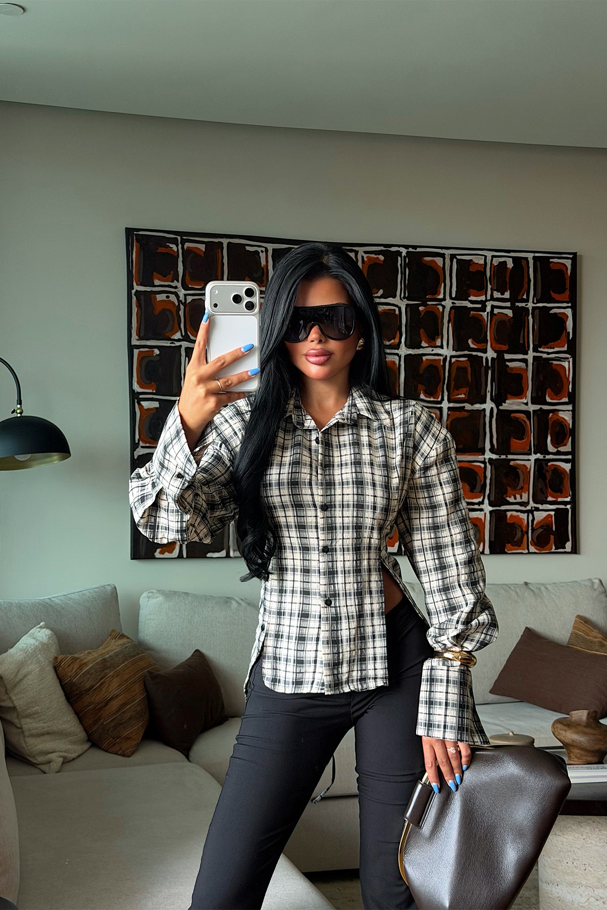 Bej Cut-Out Fit Gömlek 12