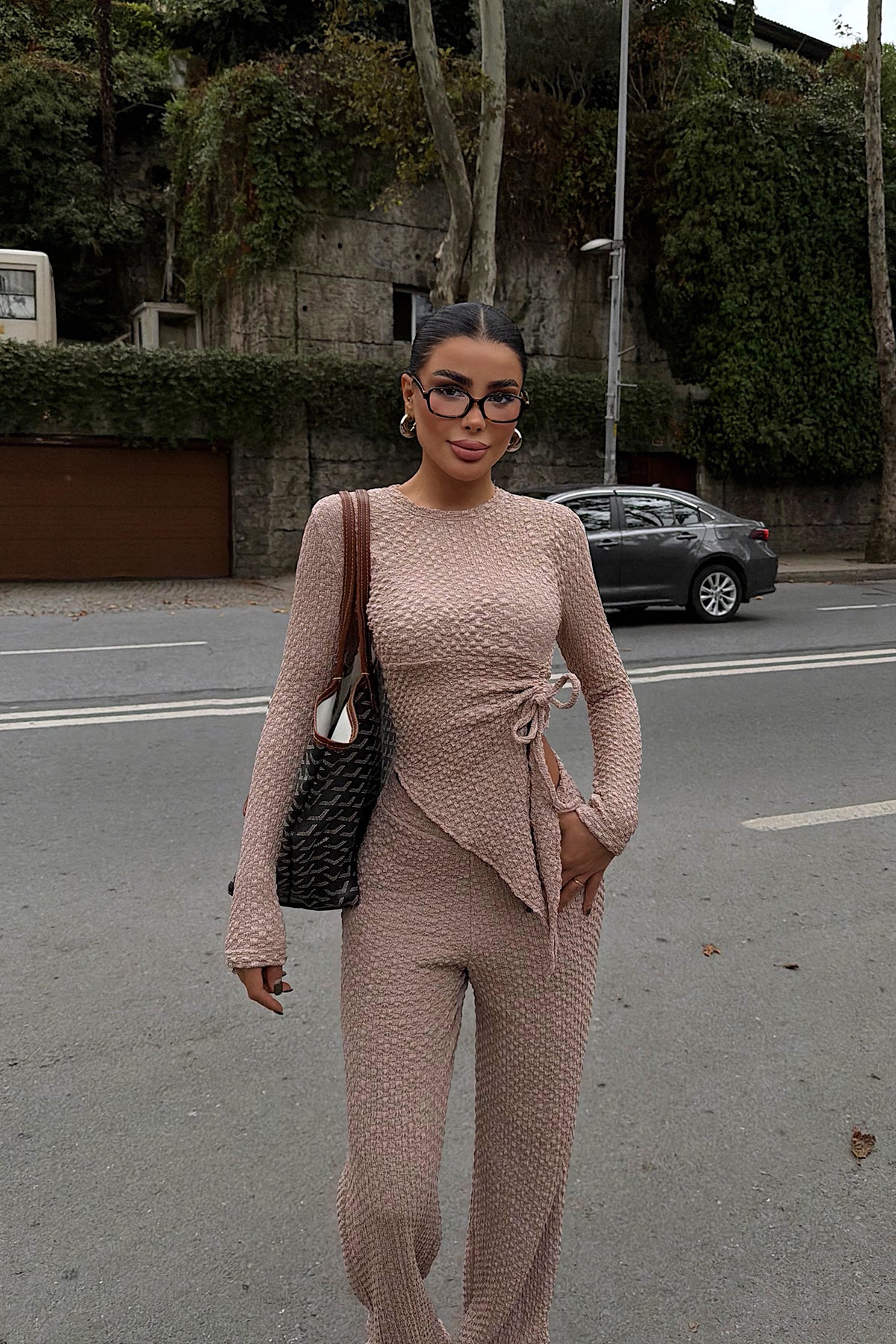 Bej Sequin Takım 8