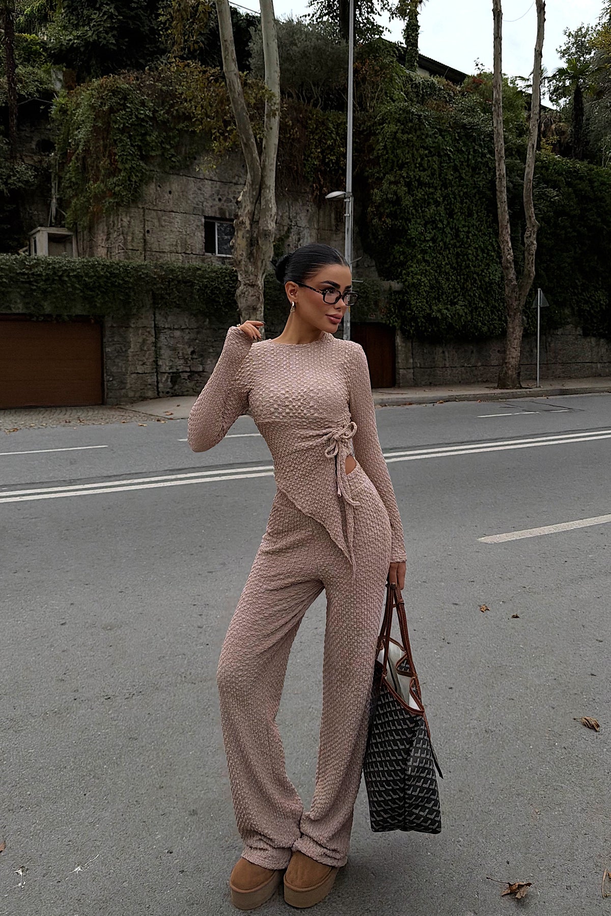Bej Sequin Takım 16