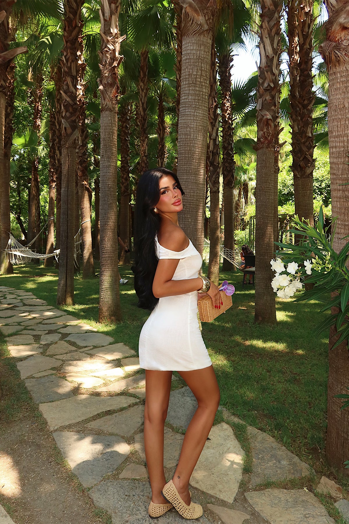 Beyaz Askılı Mini Elbise ATE3123 16