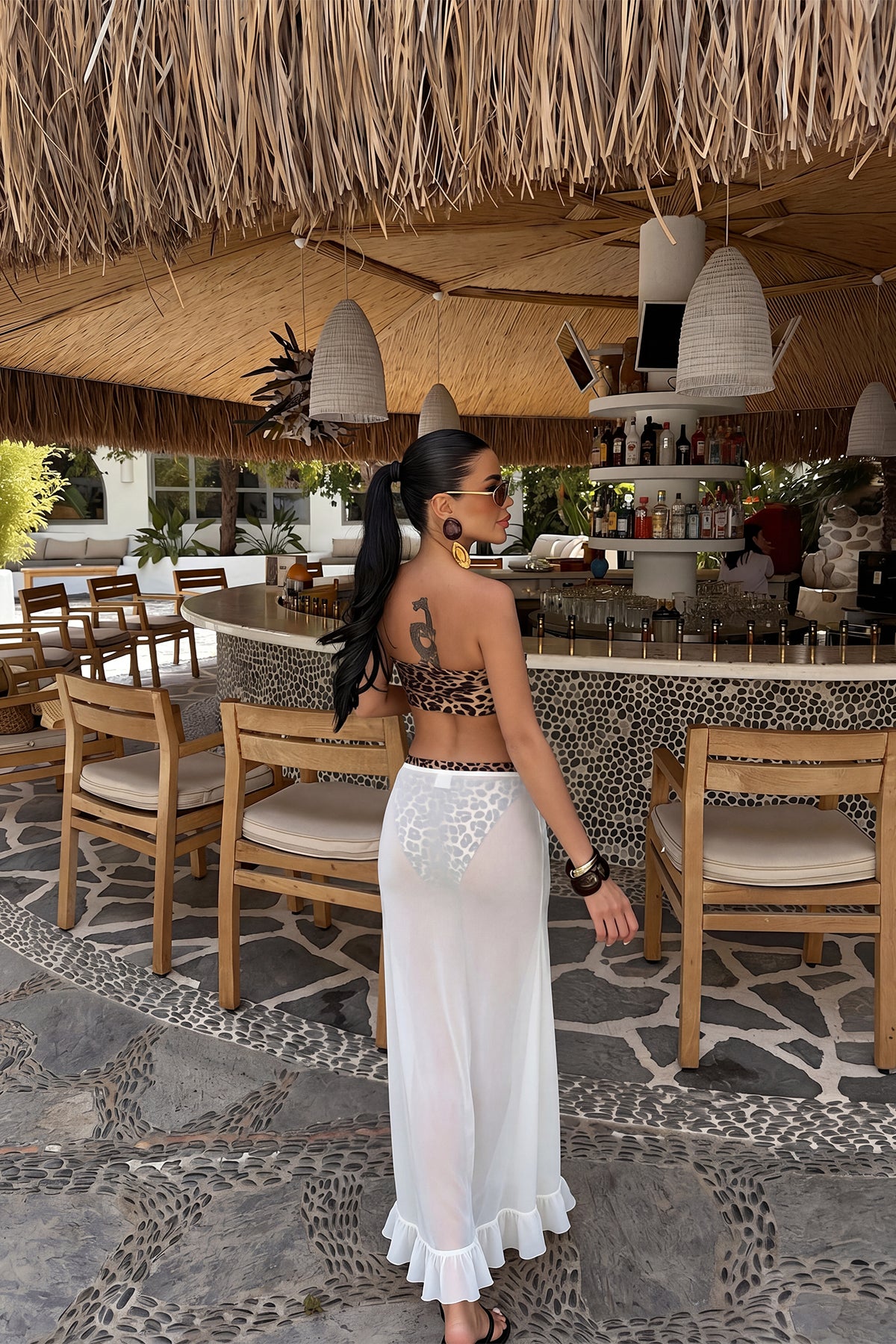 Beyaz Tül Fırfırlı Etek 8