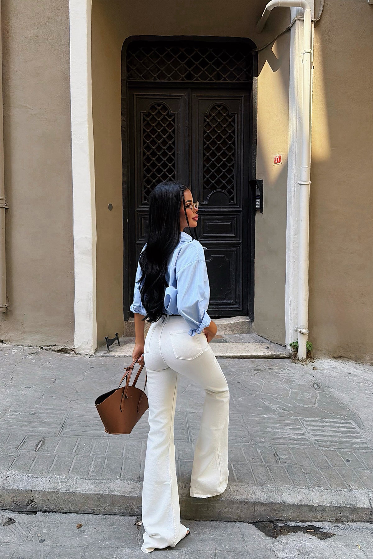 Beyaz Yüksek Bel Jean ATE6348 16