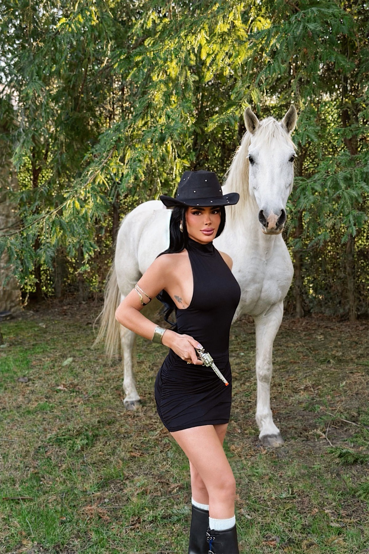 Black Halter Neck Mini Dress