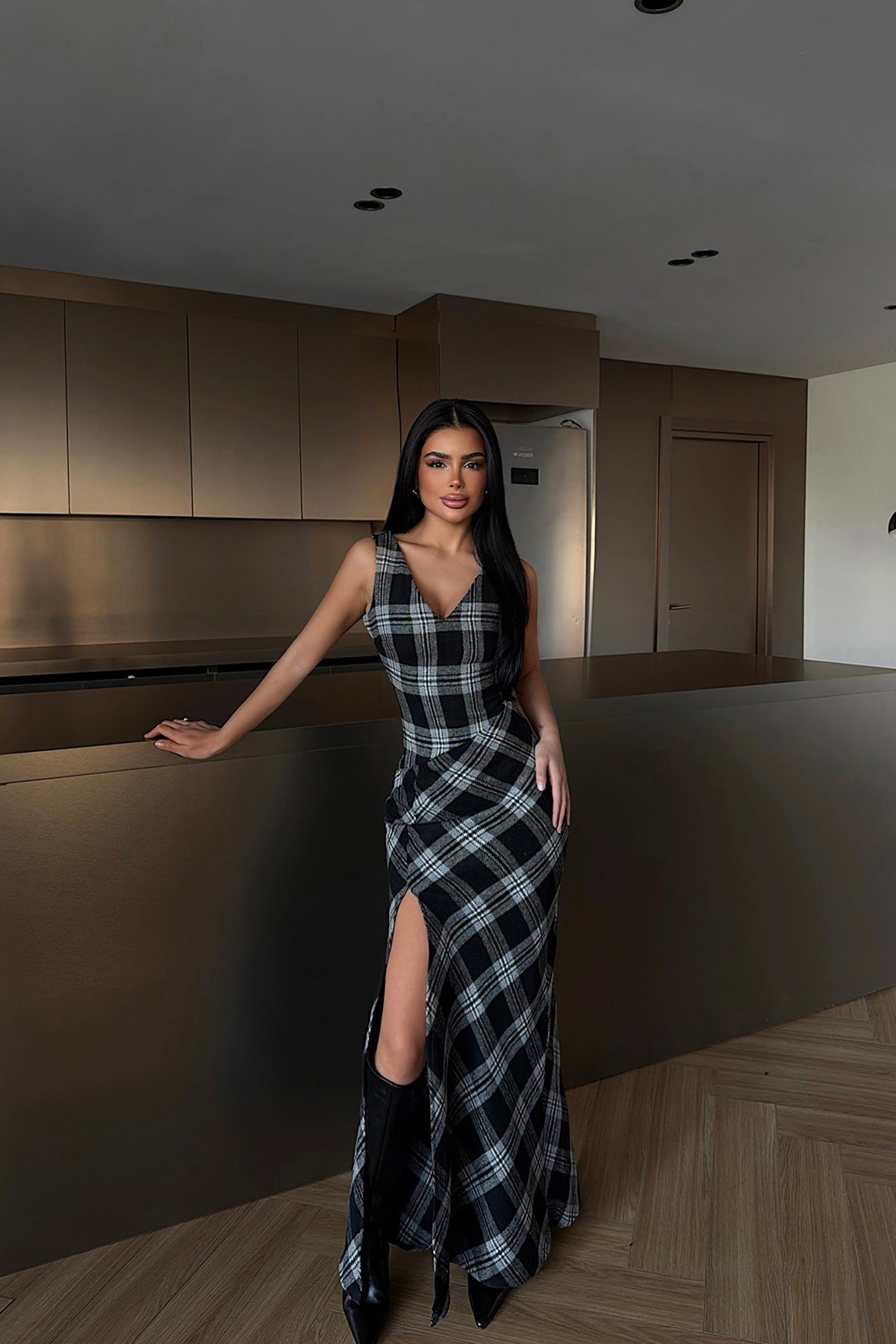 Black Plaid Dress