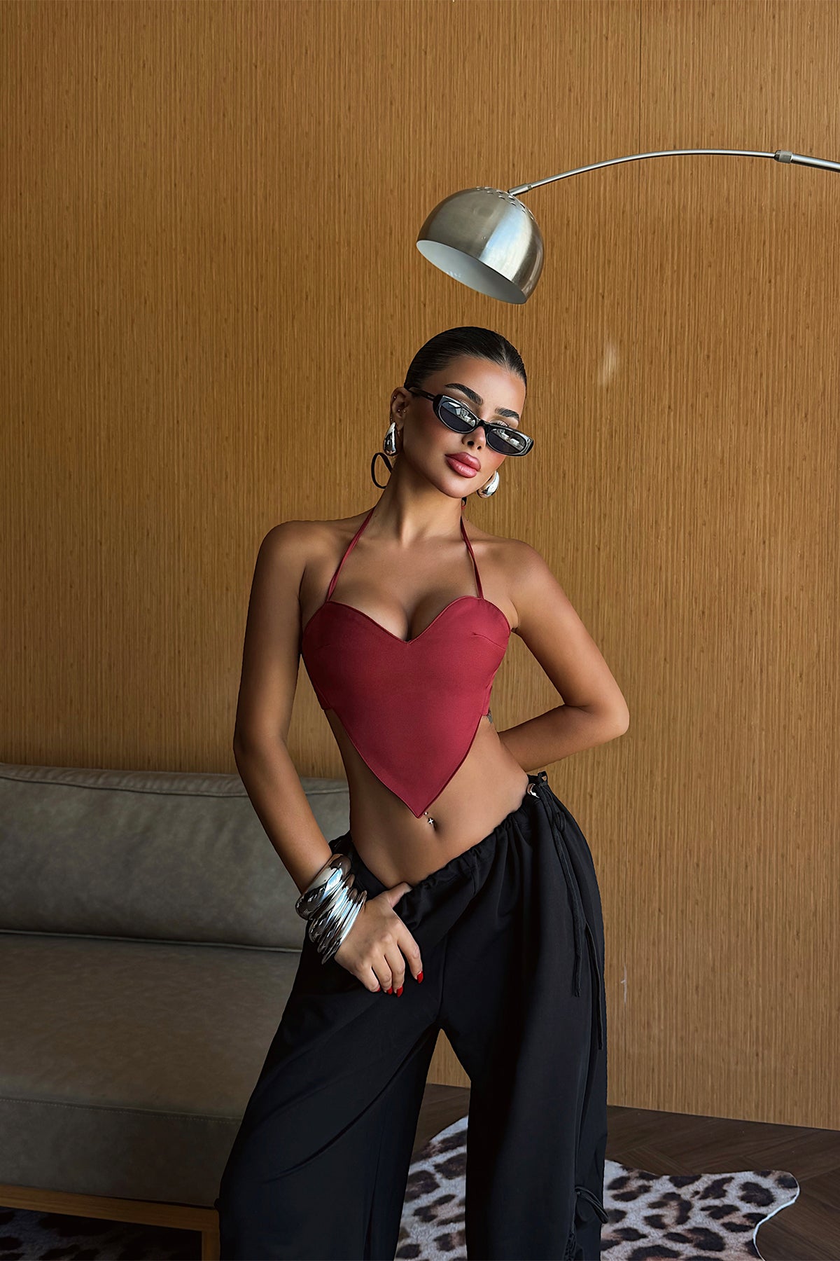 Bordo Sırt Detay Crop Top 4