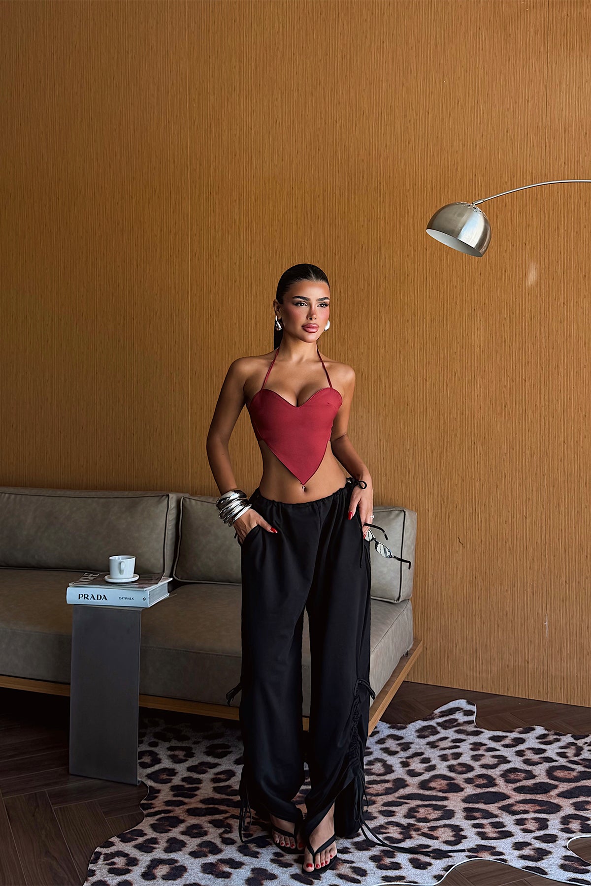 Bordo Sırt Detay Crop Top 12