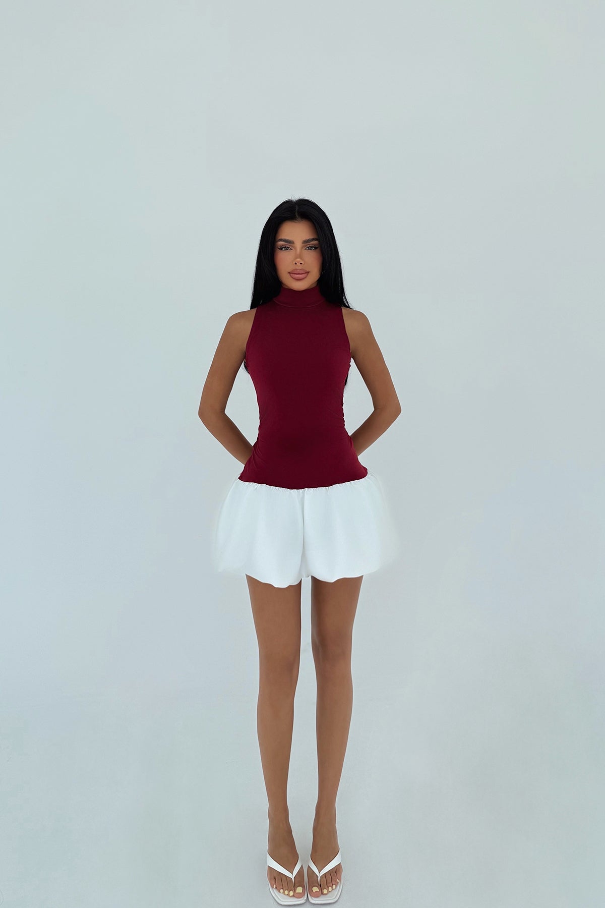Renk: BORDO | Bordo Deal Mini Elbise 6