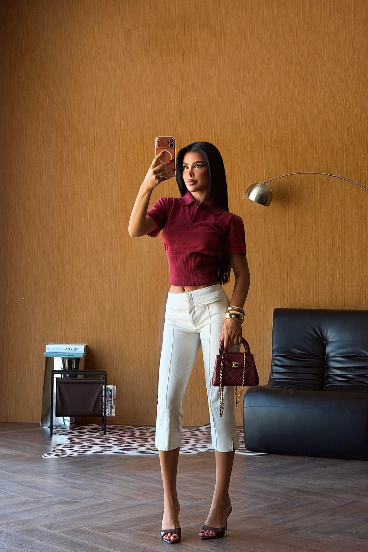 Bordo Polo Yaka Triko Tişört 4