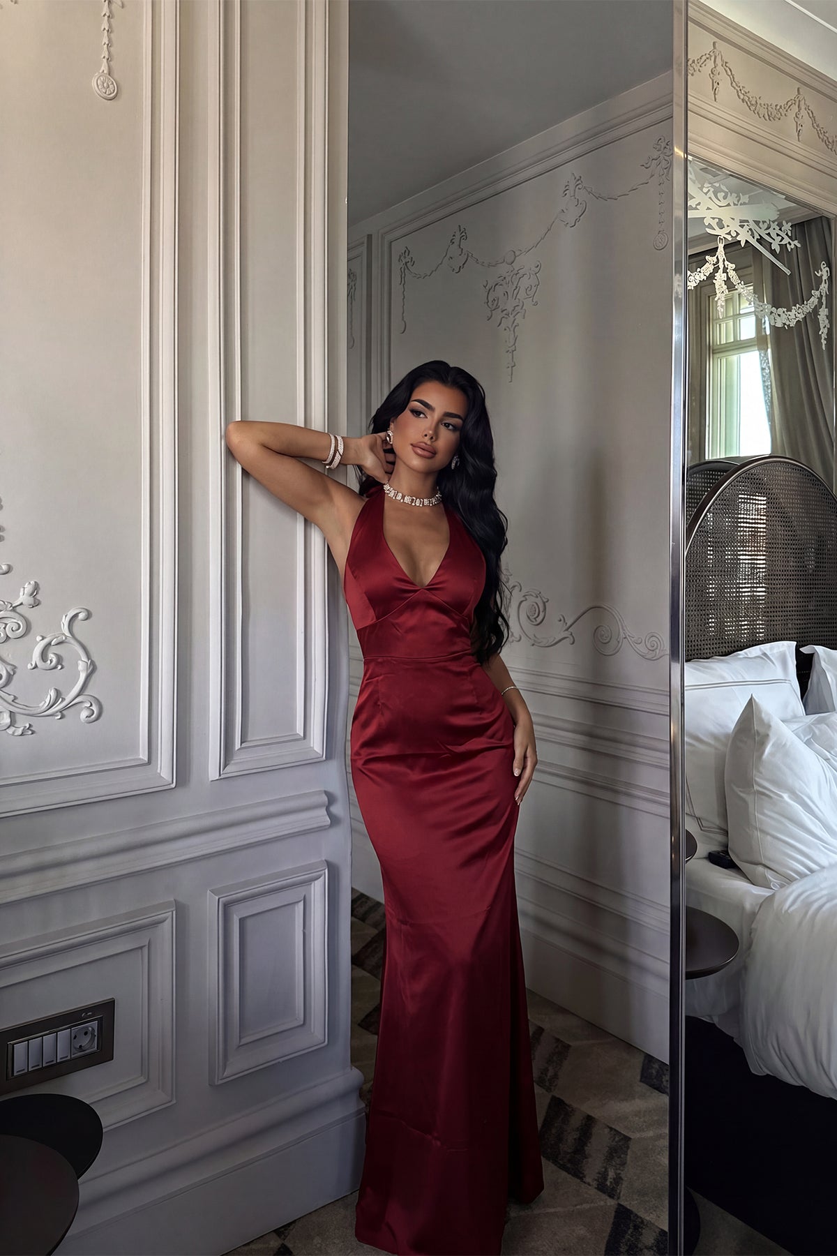 Bordo Sartoria Uzun Elbise 4