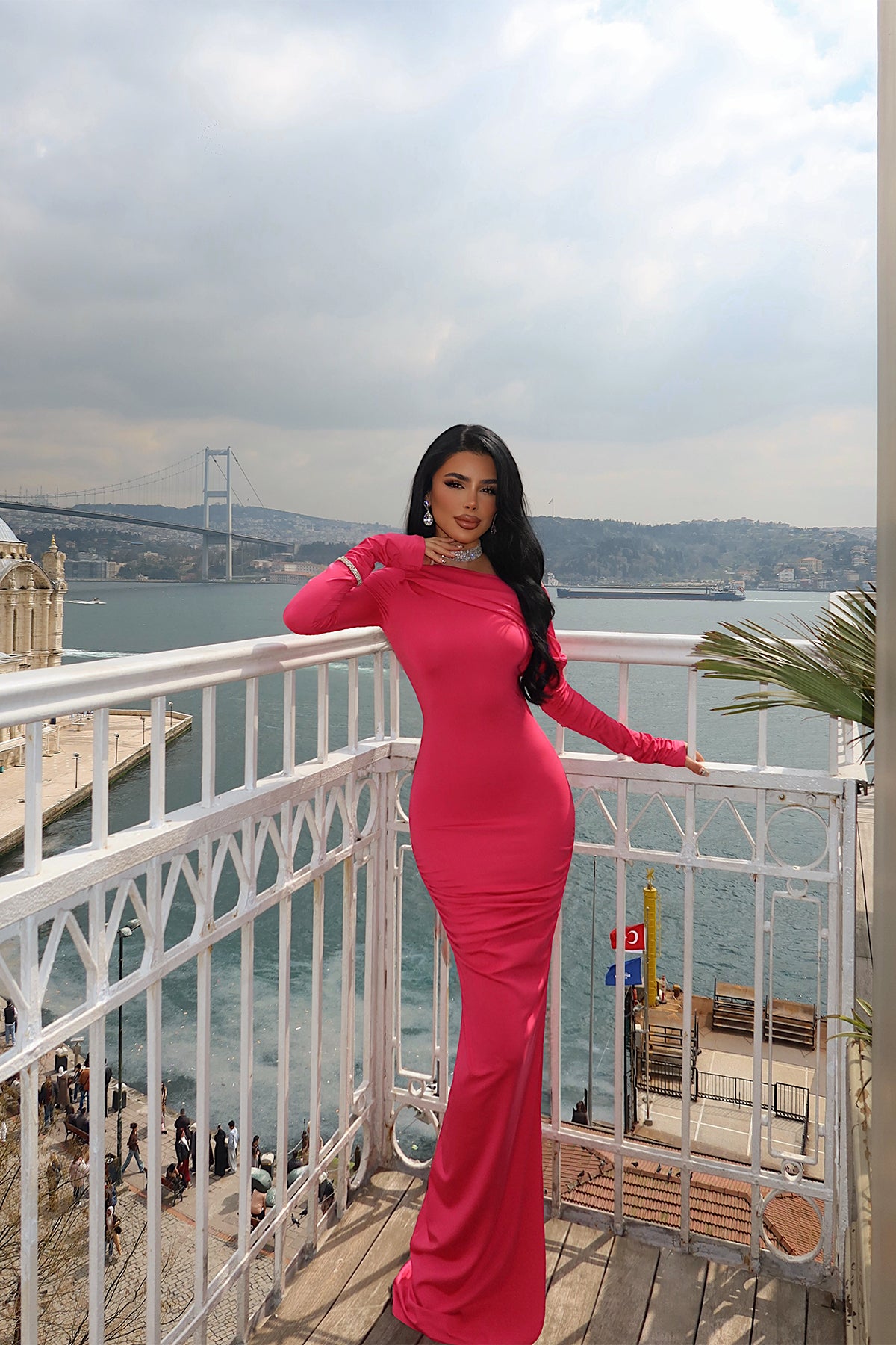 Fuşya Eywa Uzun Elbise 4