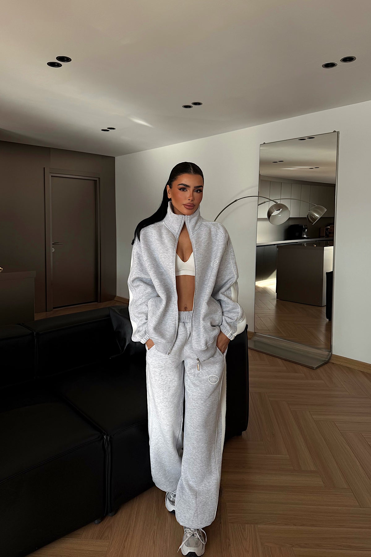 Grey Elevated Print Tracksuit