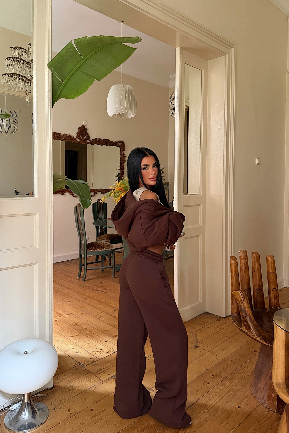 Kahverengi Fermuar Detay Eşofman Takım 4