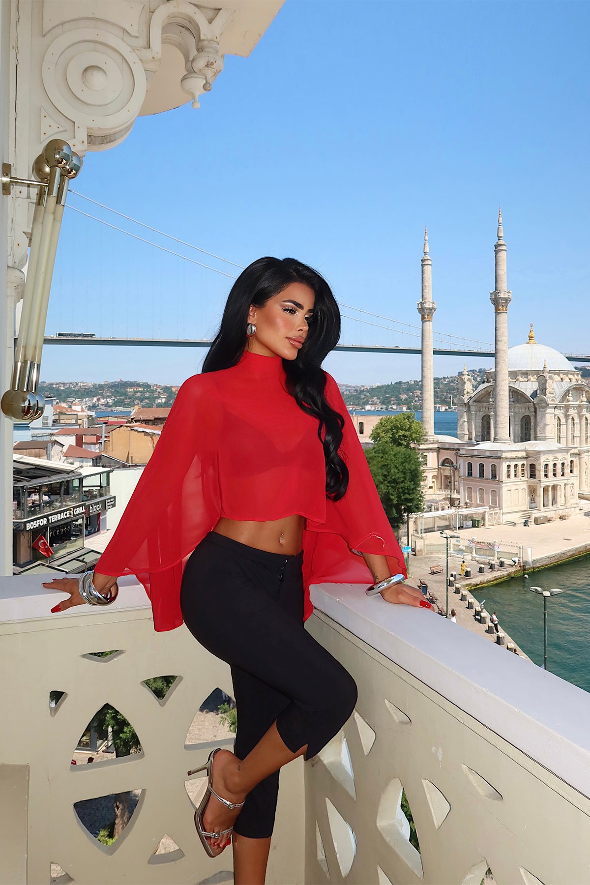 Kırmızı Transparan Bluz 8
