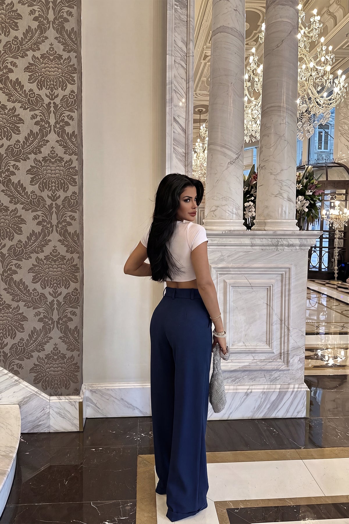 Lacivert Yüksek Bel Pantolon ATE4977 12