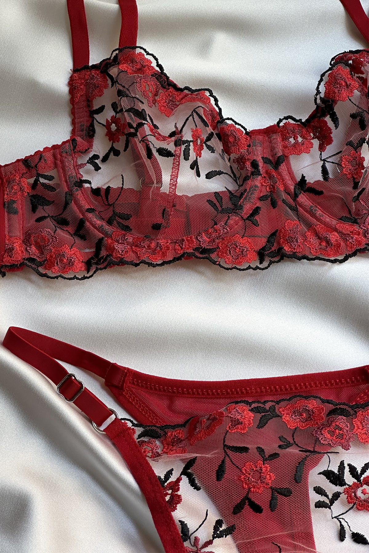 Red Flower Detail Underwear