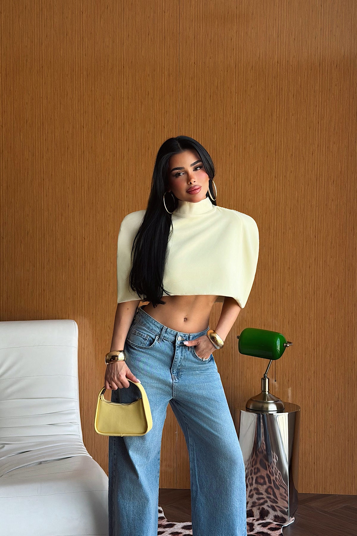 Sarı Suuti Crop Bluz 12