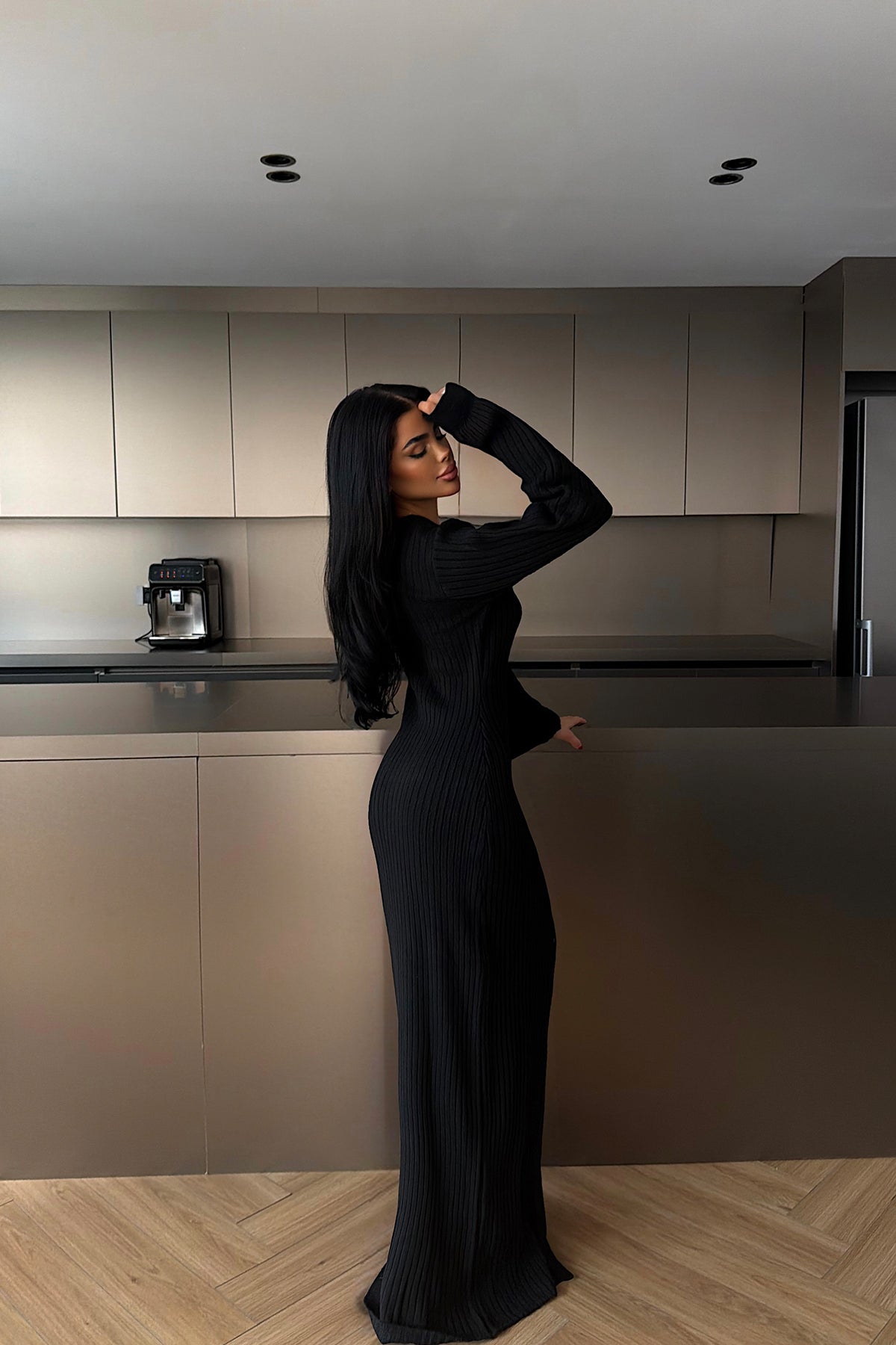 Siyah Ophelie Triko Elbise 16