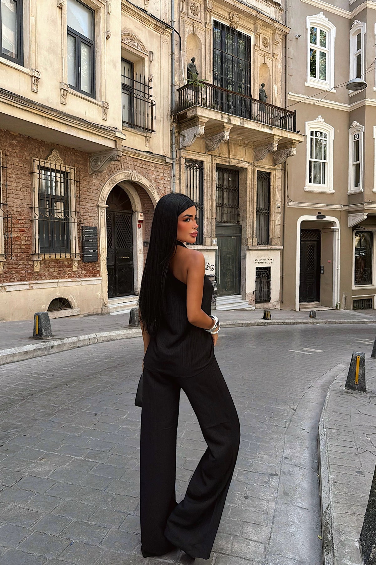 Siyah Tokalı Pantolon Takım 16