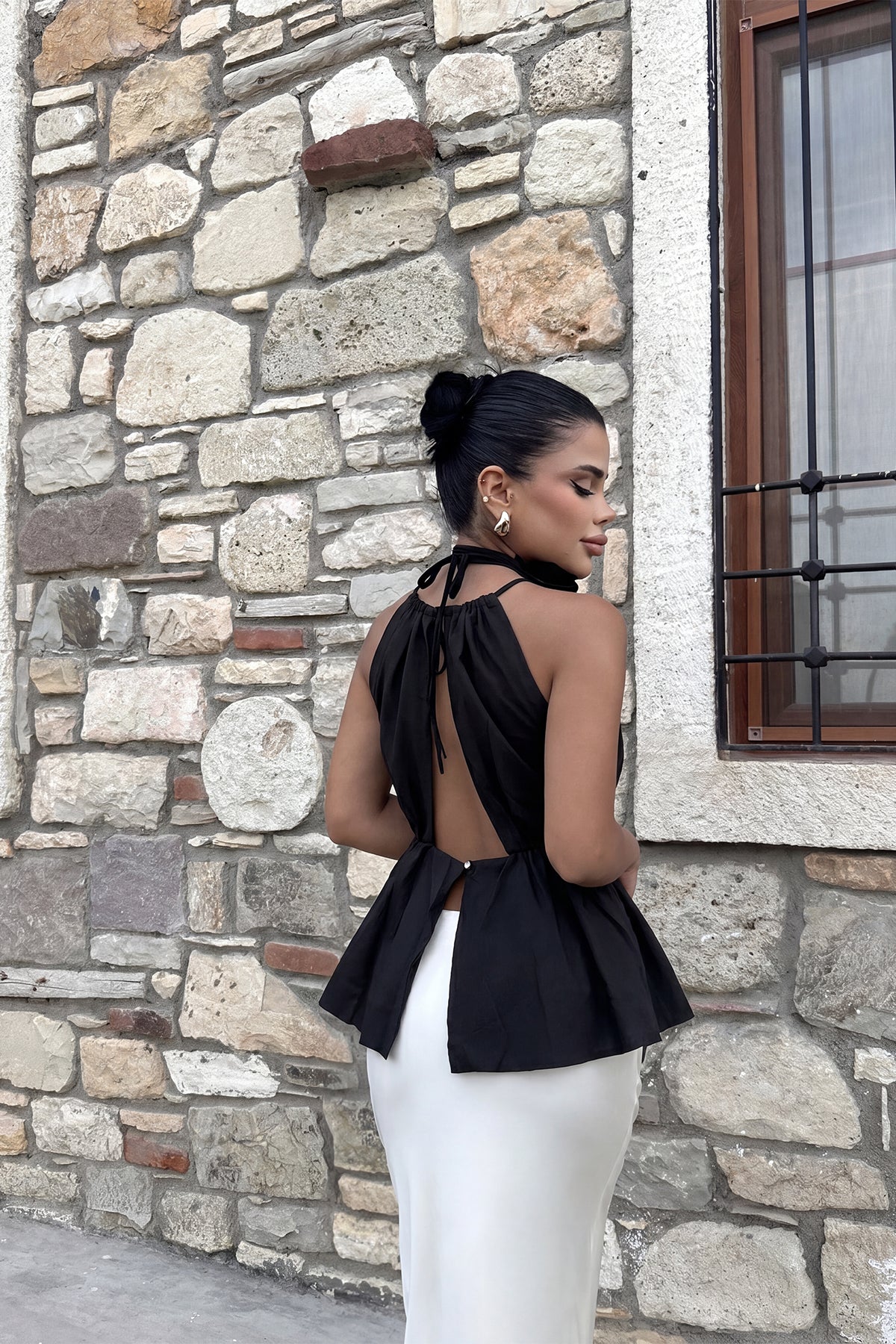 Siyah Smock Bluz 12