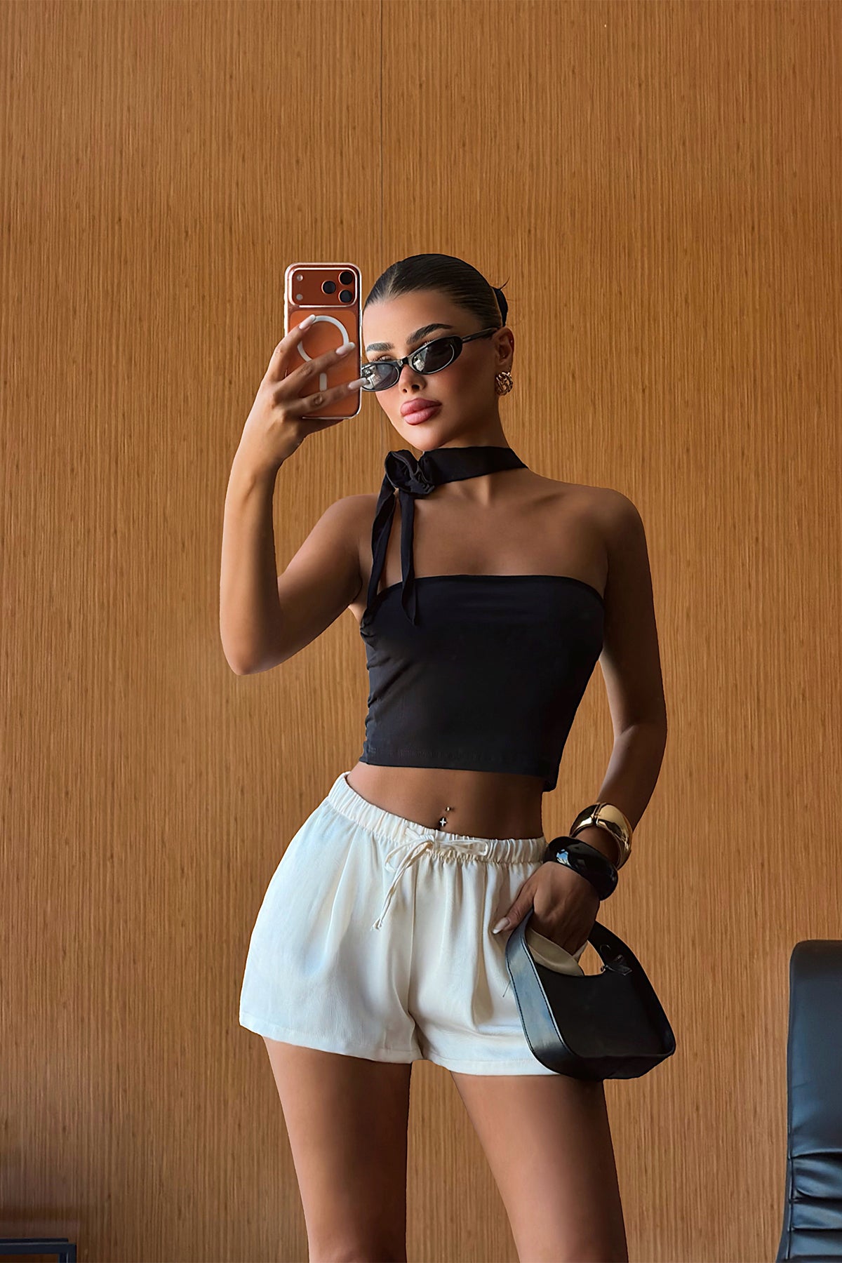 Siyah Straplez Crop Top ATE1452 4