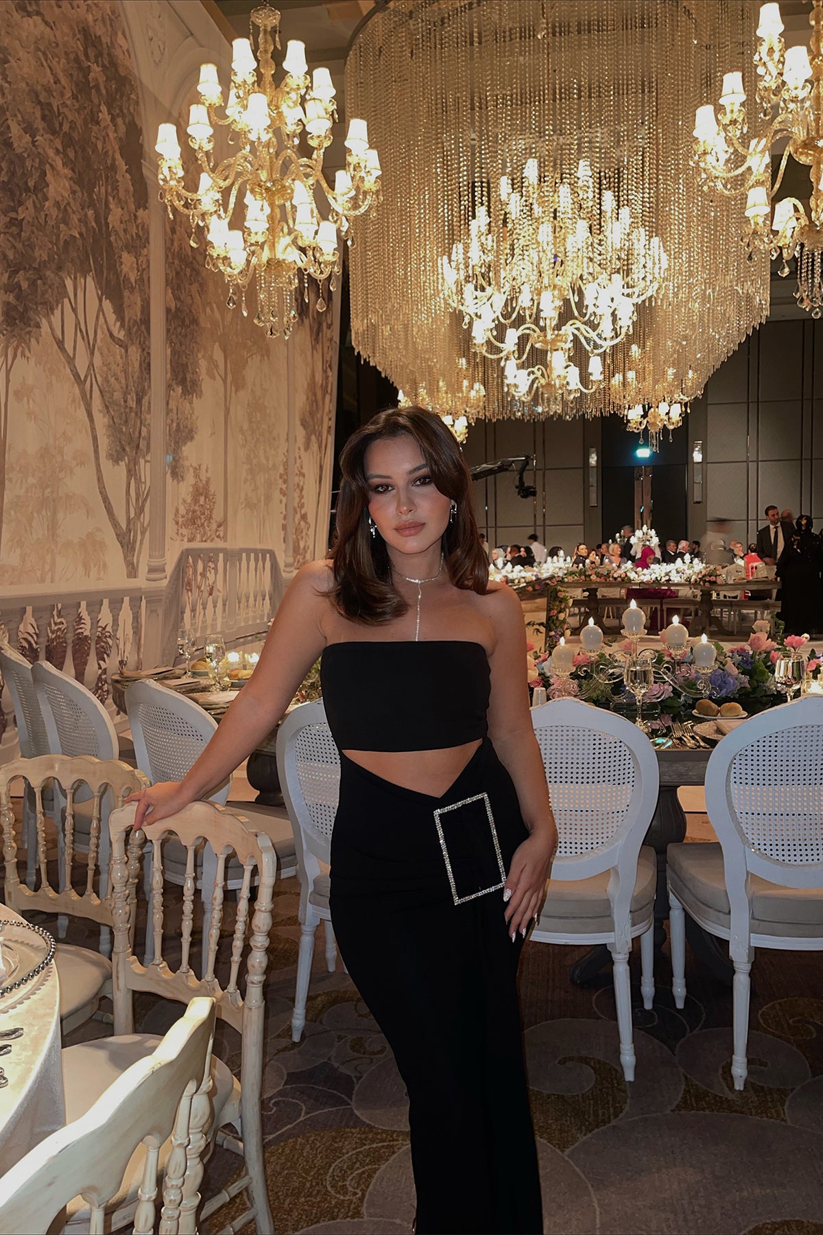Siyah Diana Taş Detay Elbise 3