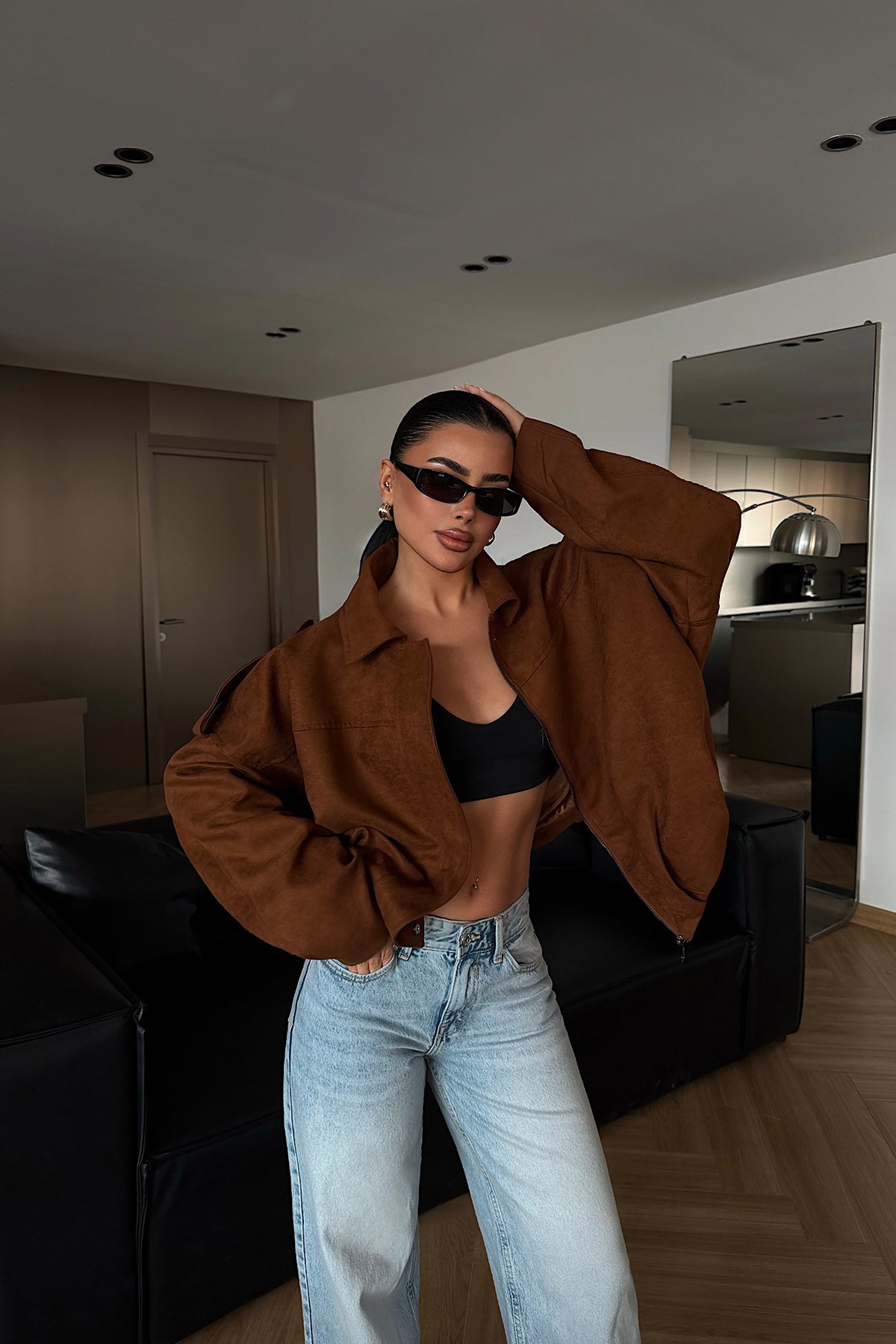 Tan Shirt Collar Jacket
