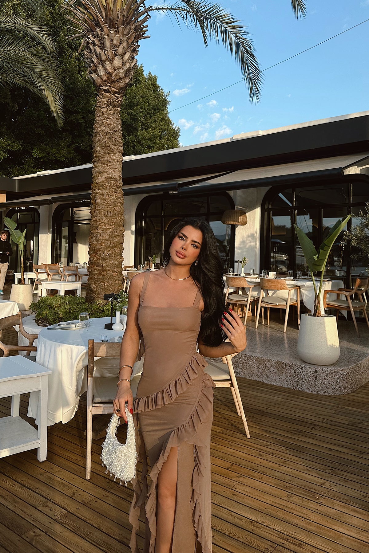 Vizon Astrid Yırtmaçlı Uzun Elbise 12