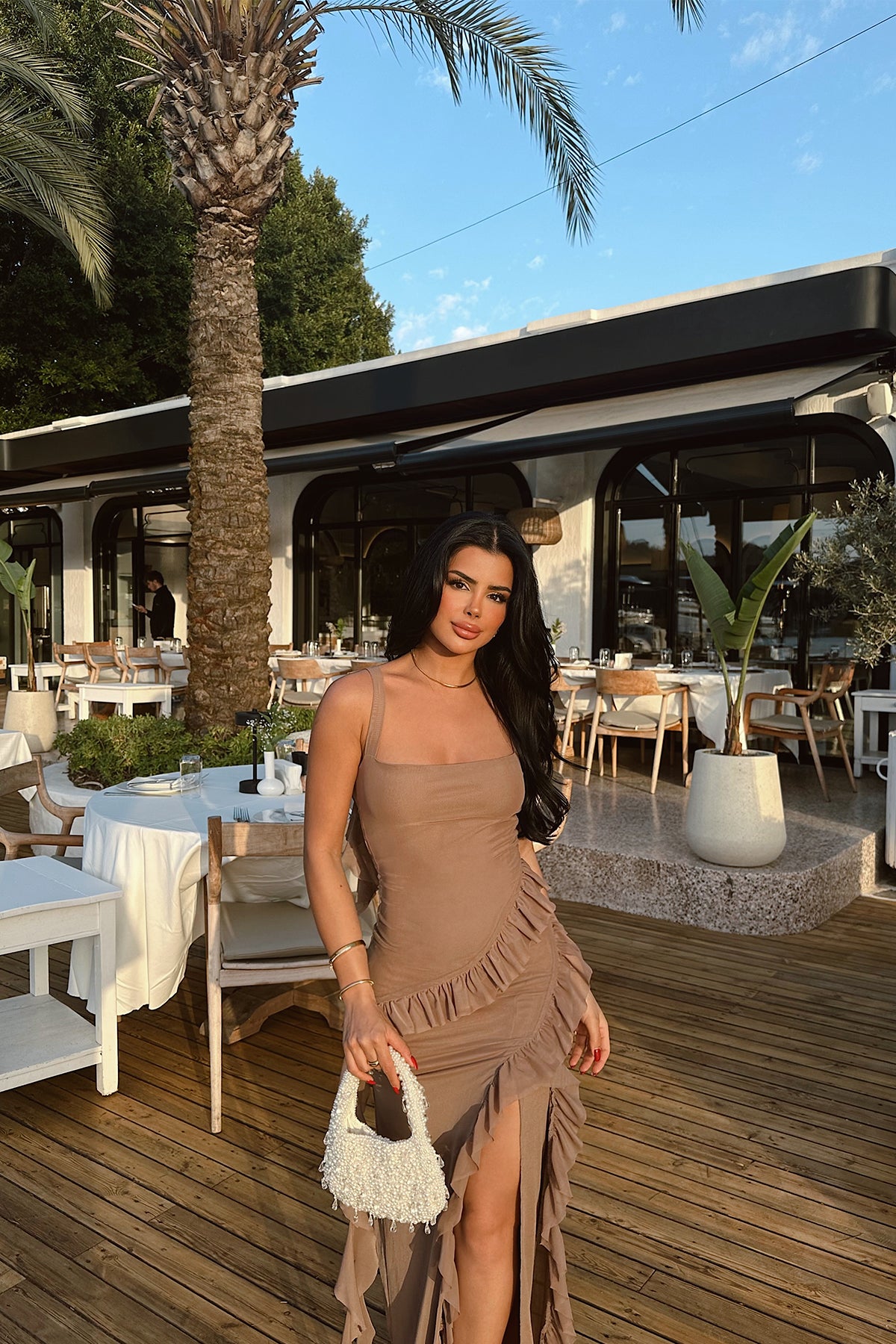 Vizon Astrid Yırtmaçlı Uzun Elbise 16