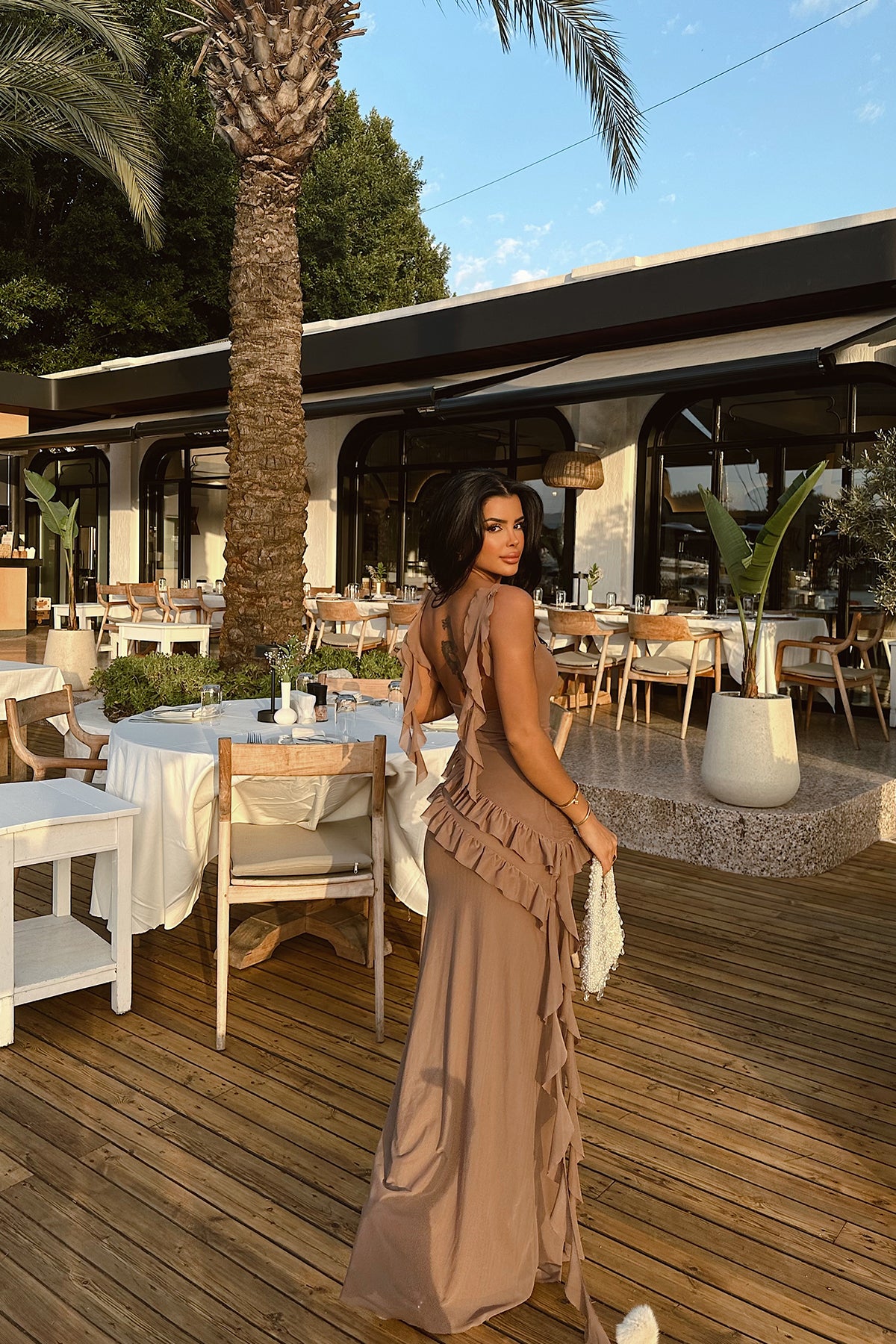 Vizon Astrid Yırtmaçlı Uzun Elbise 24