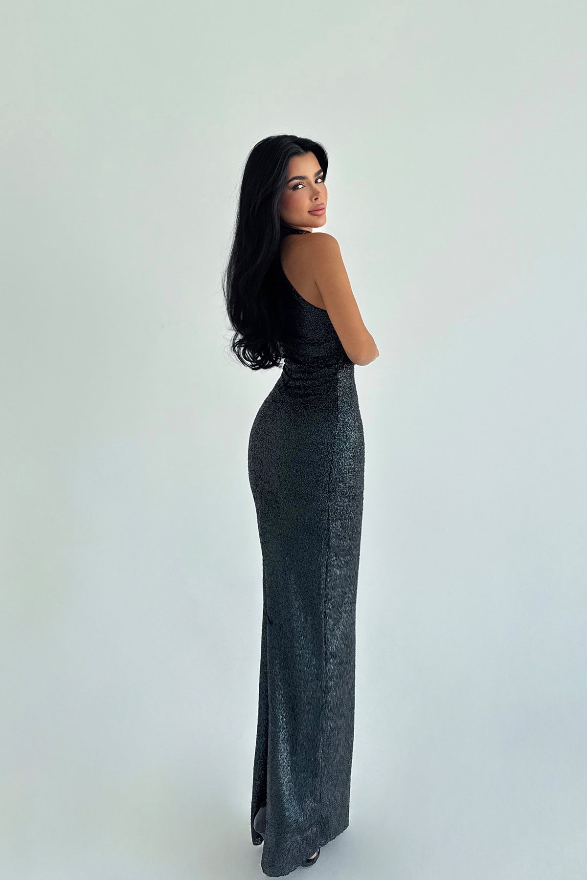 Yeşil Shion Payetli Elbise ATE3357 12
