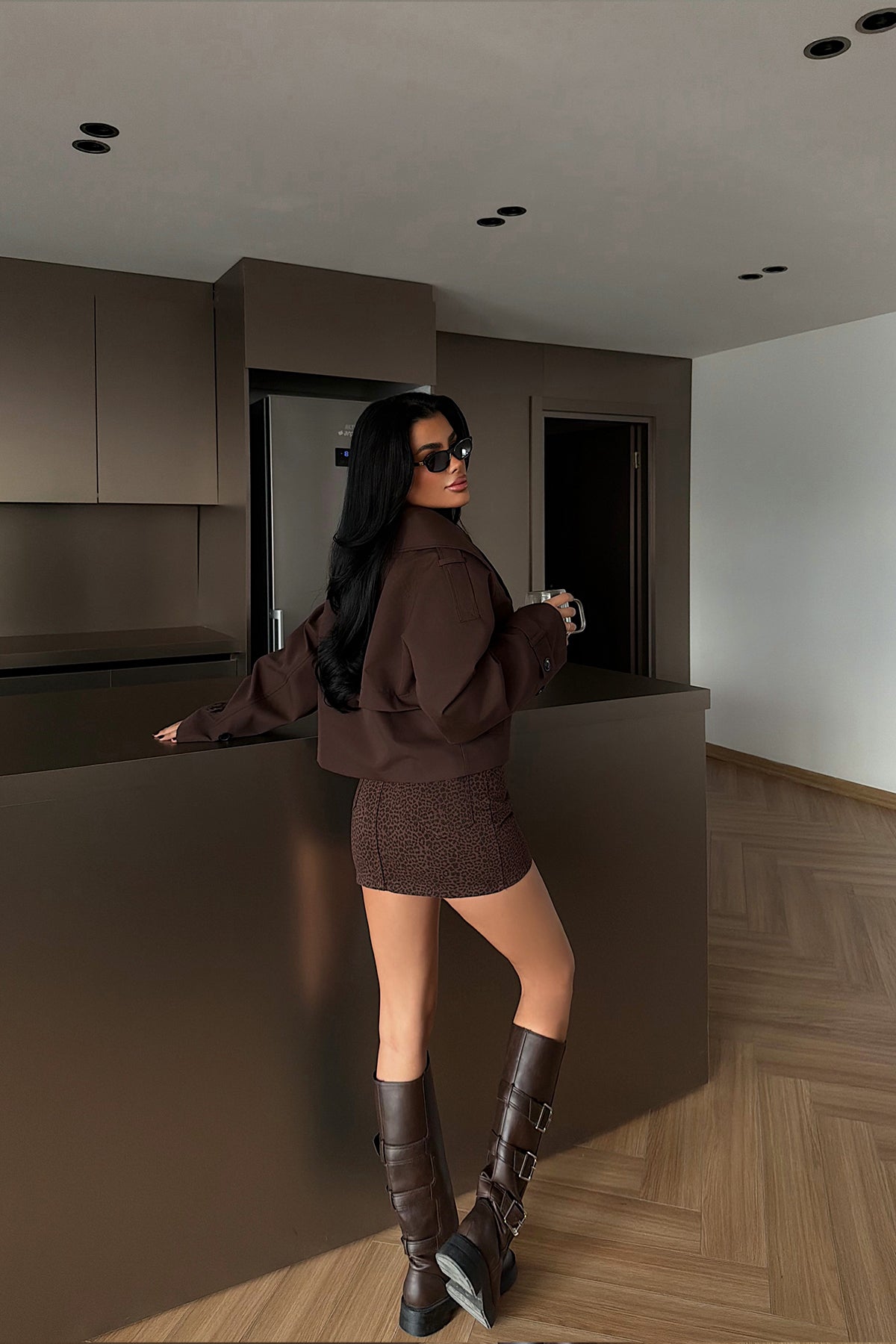 Dark Coffee Short Jacket
