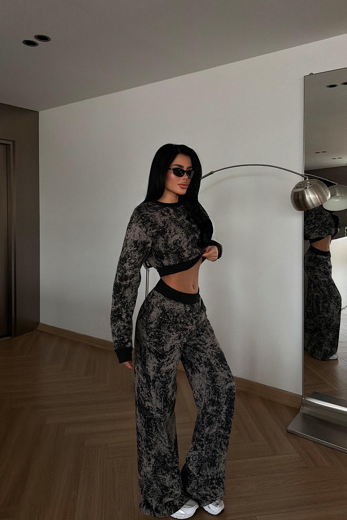 Black Patterned Tracksuit