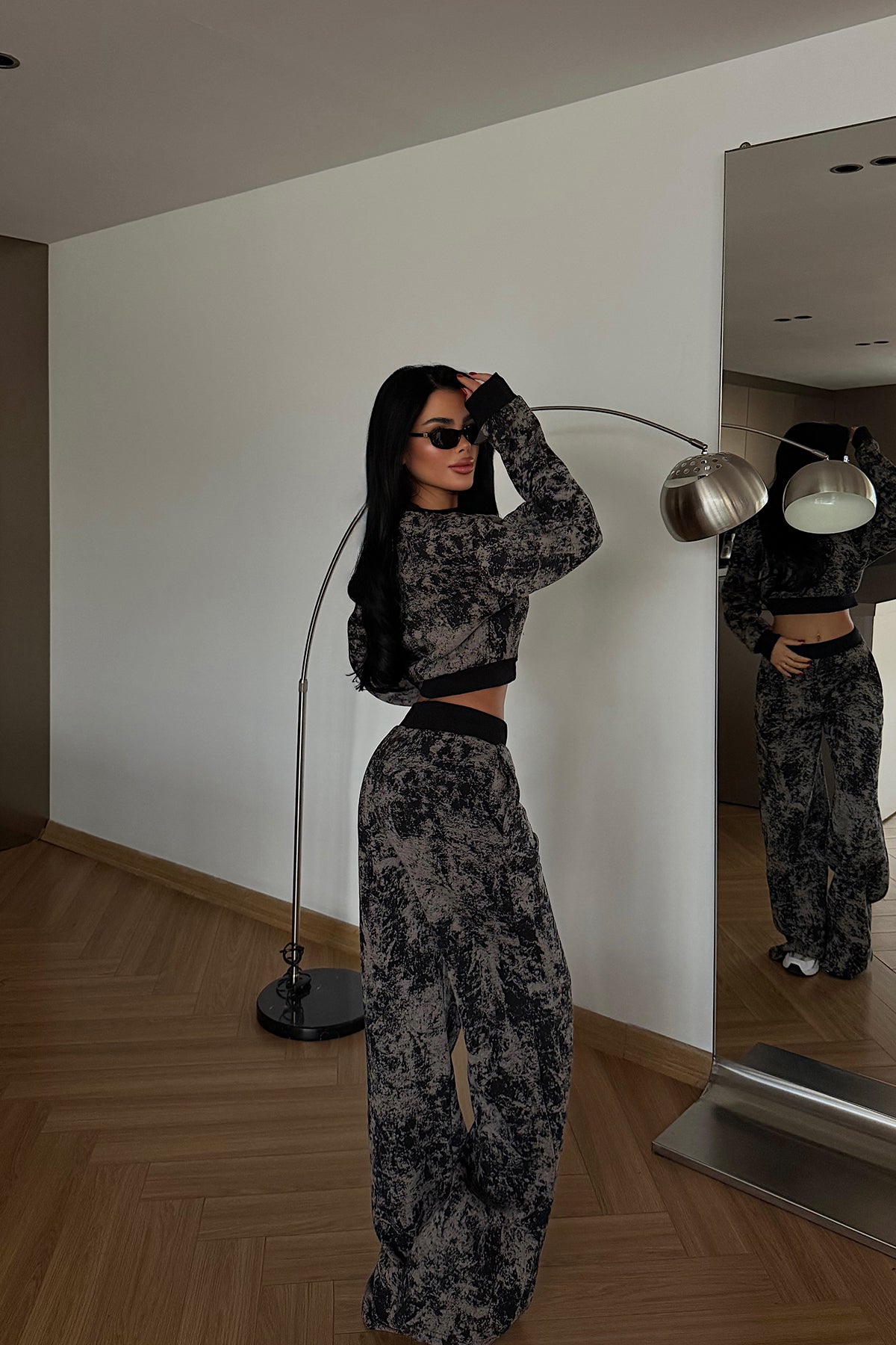 Black Patterned Tracksuit