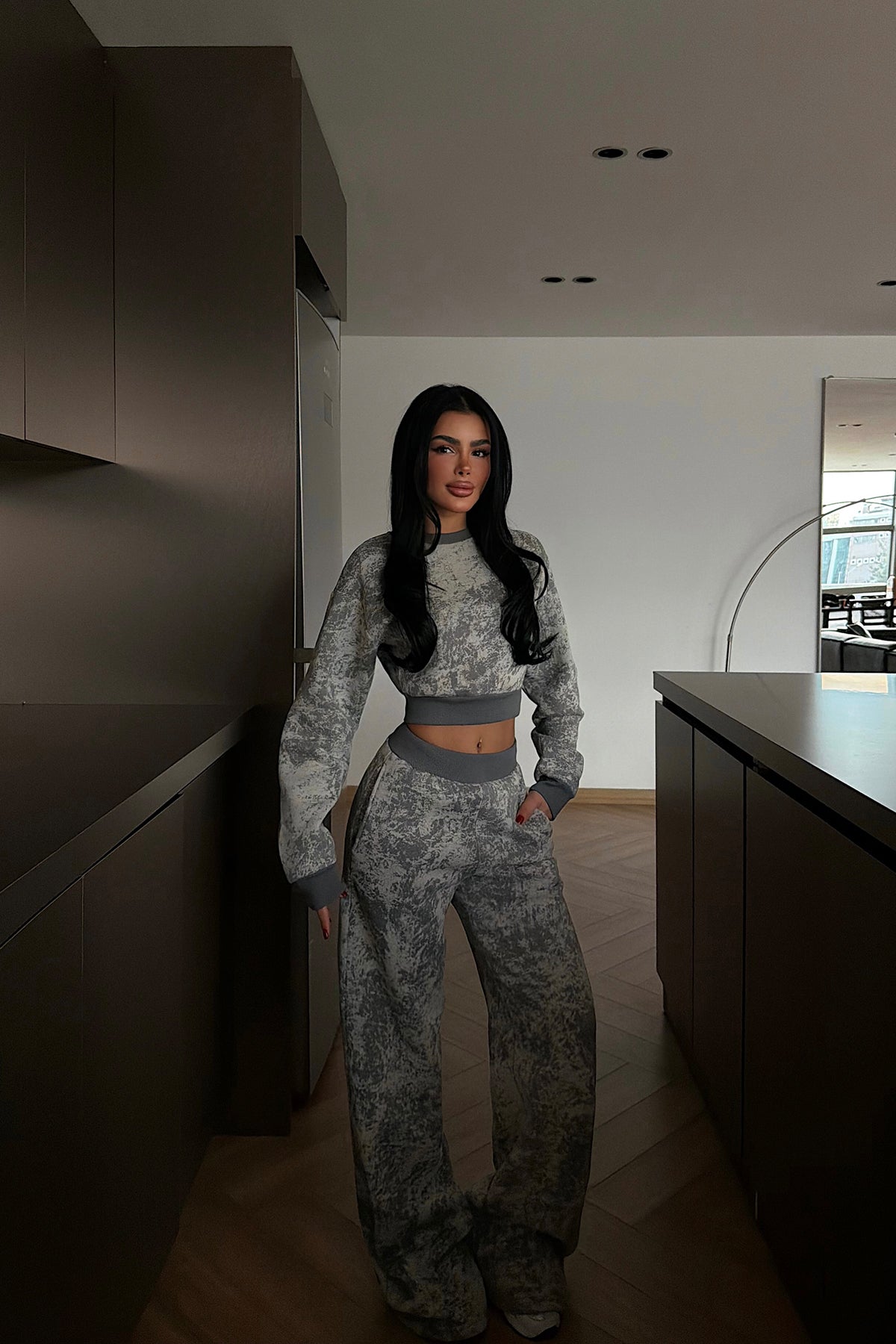 Grey Patterned Tracksuit