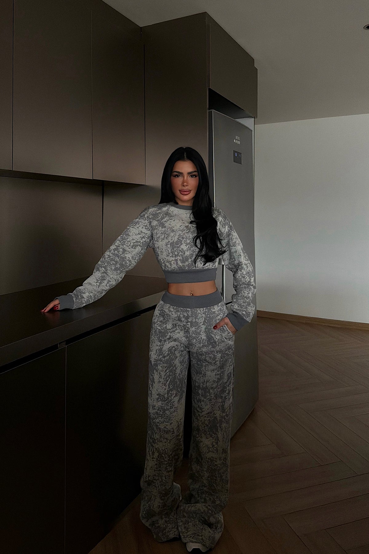 Grey Patterned Tracksuit