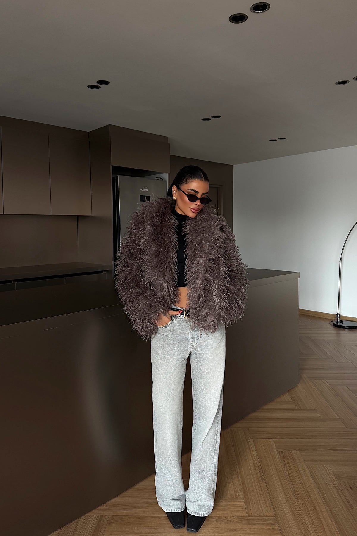 Smoked Plush Fur Jacket