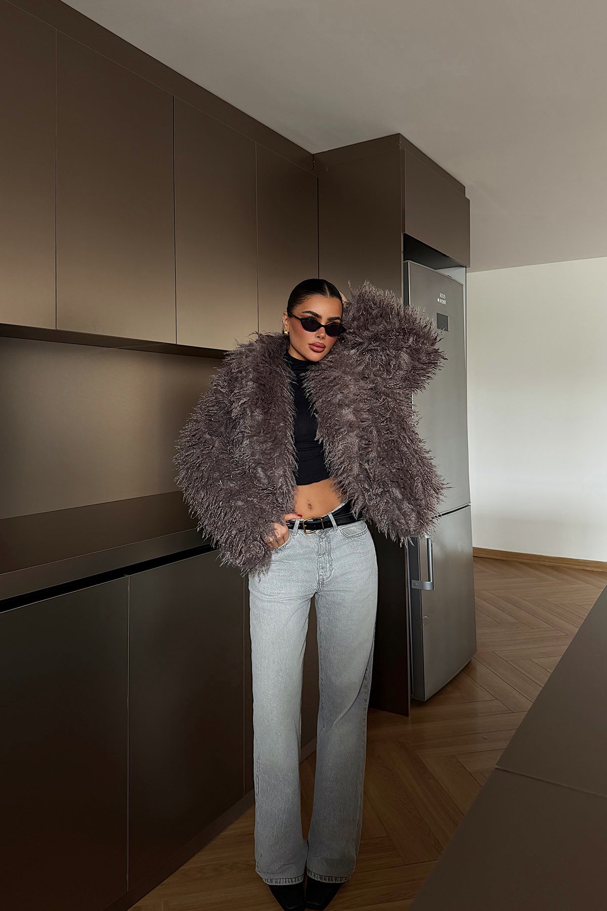 Smoked Plush Fur Jacket