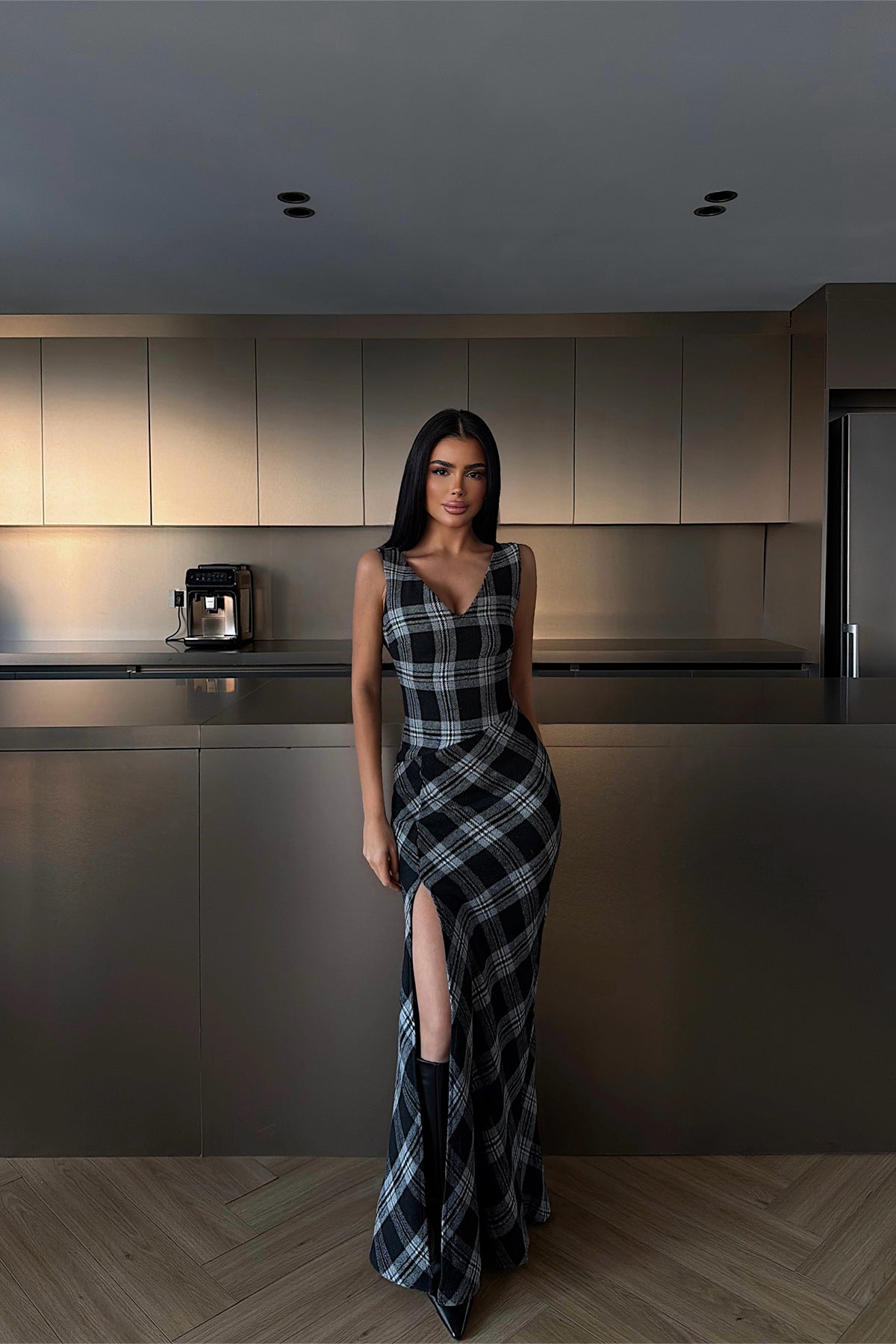 Black Plaid Dress
