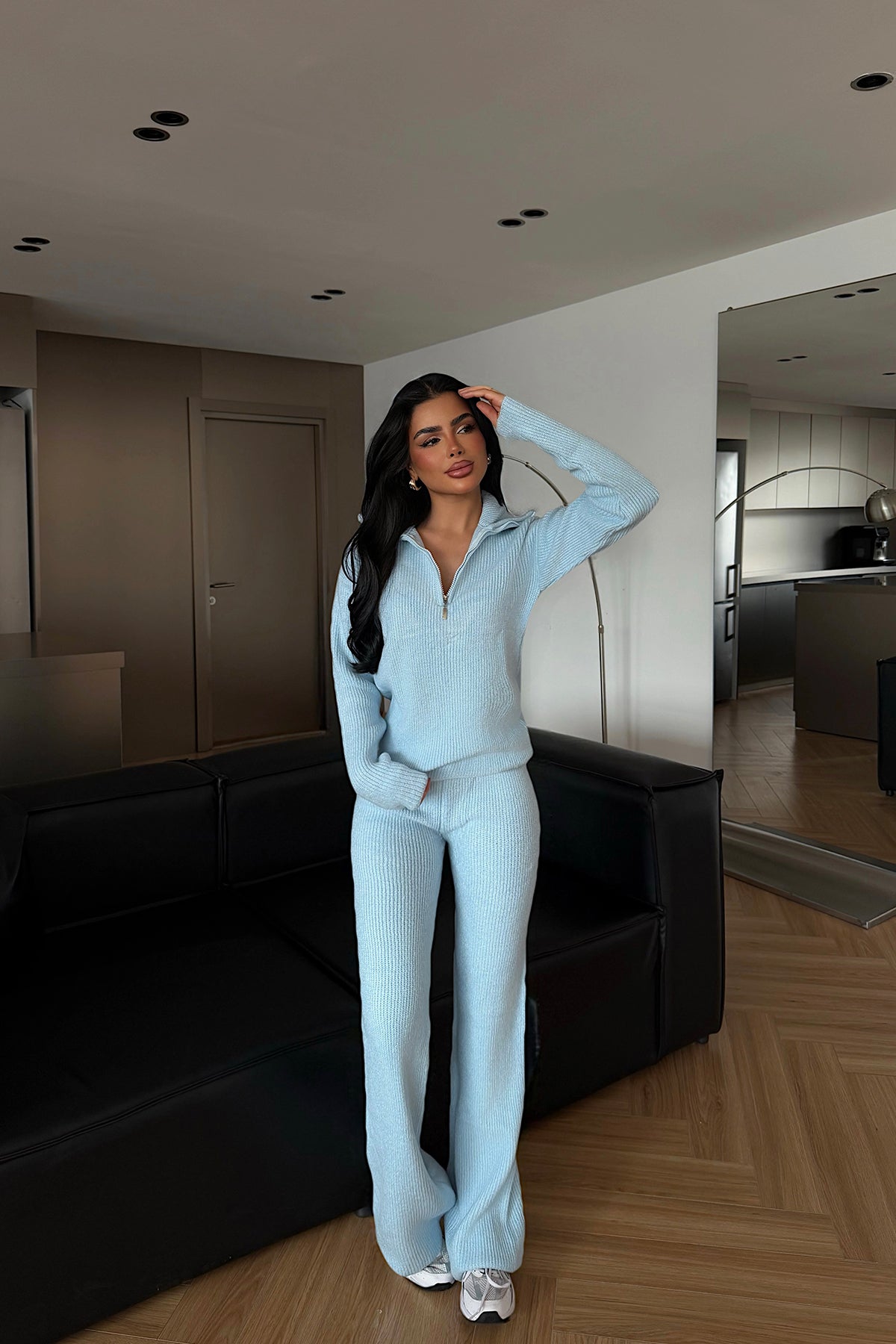 Baby Blue Zipper Detail Set