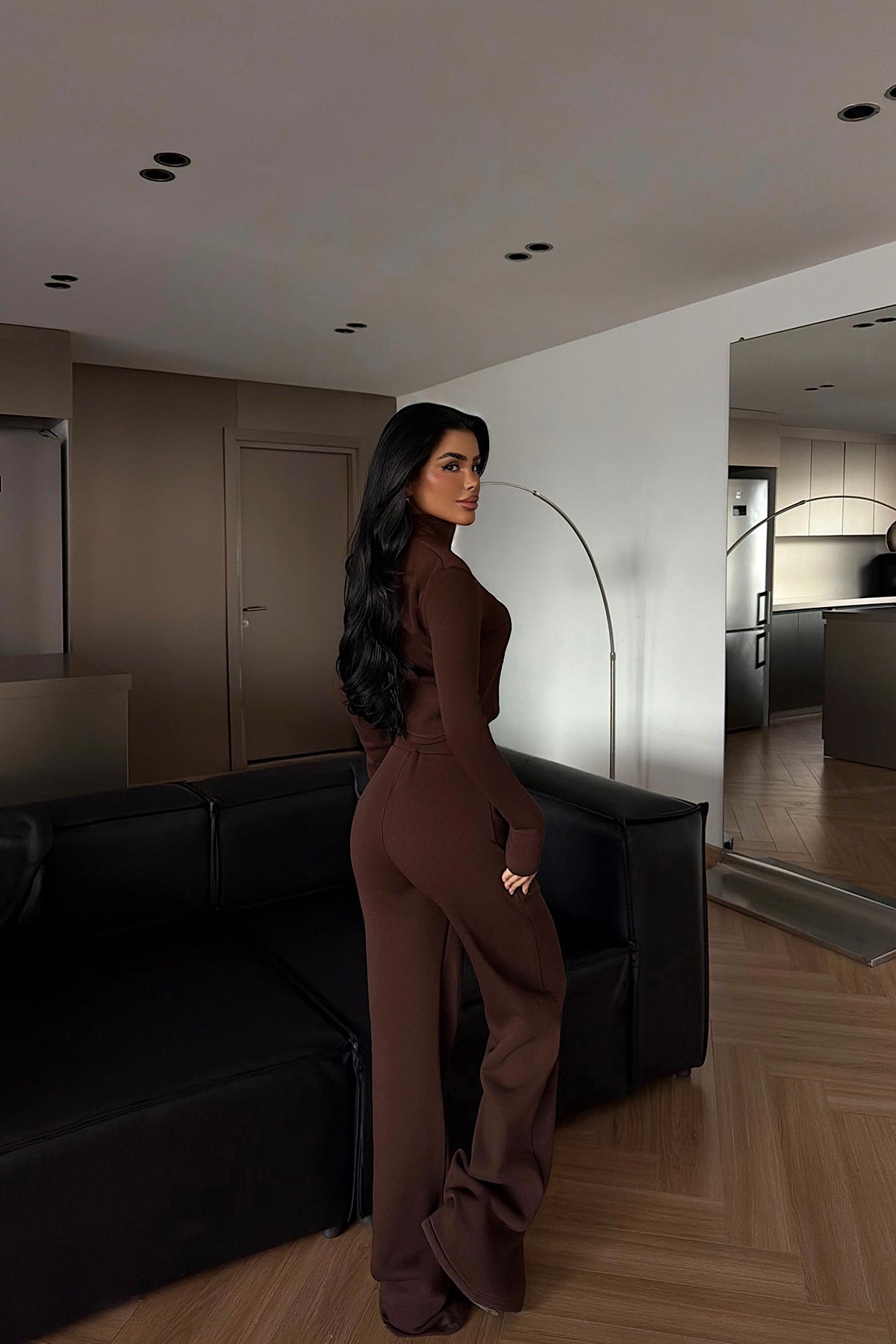 Brown Muse Print Tracksuit