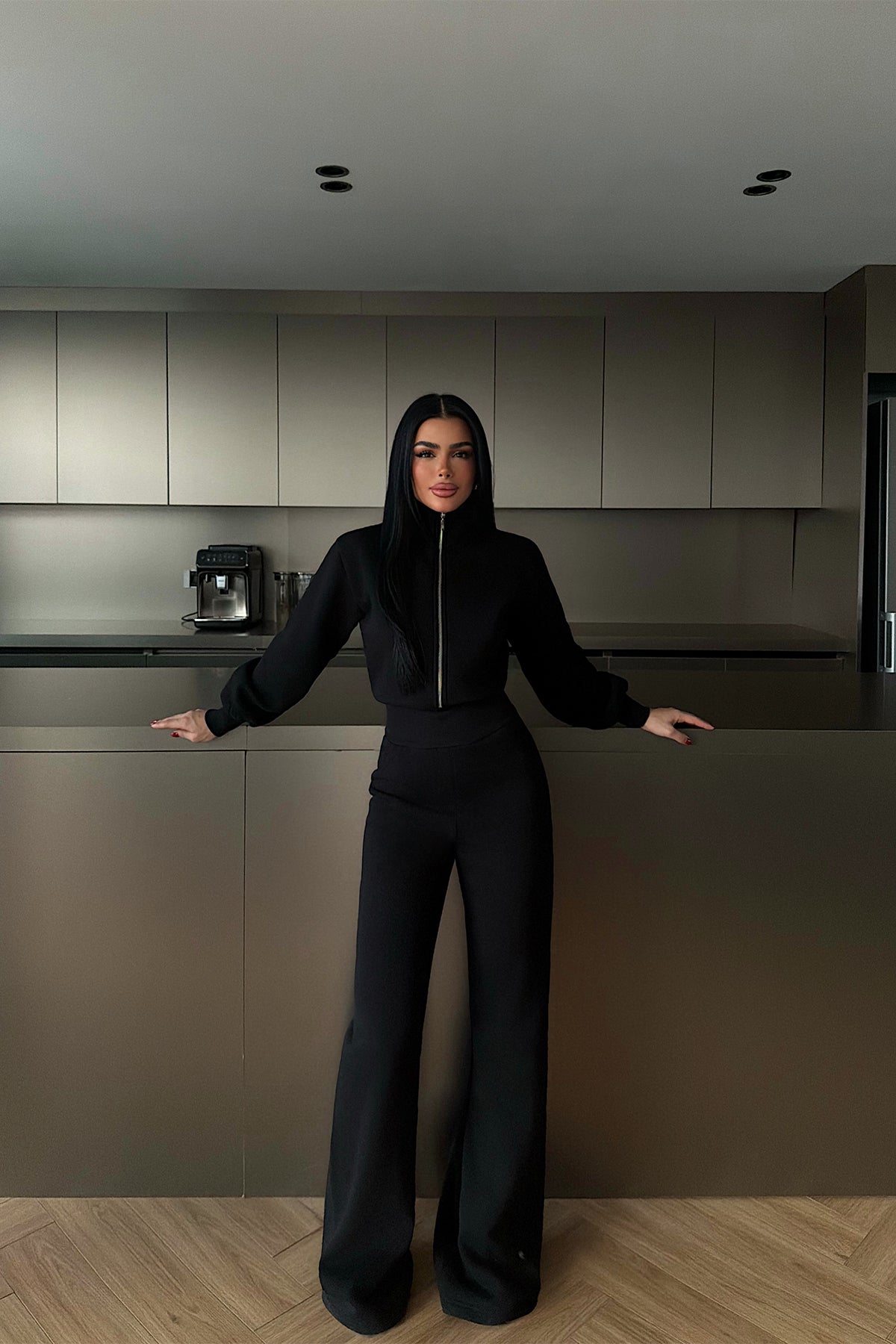 Black Zip-Up Jumpsuit
